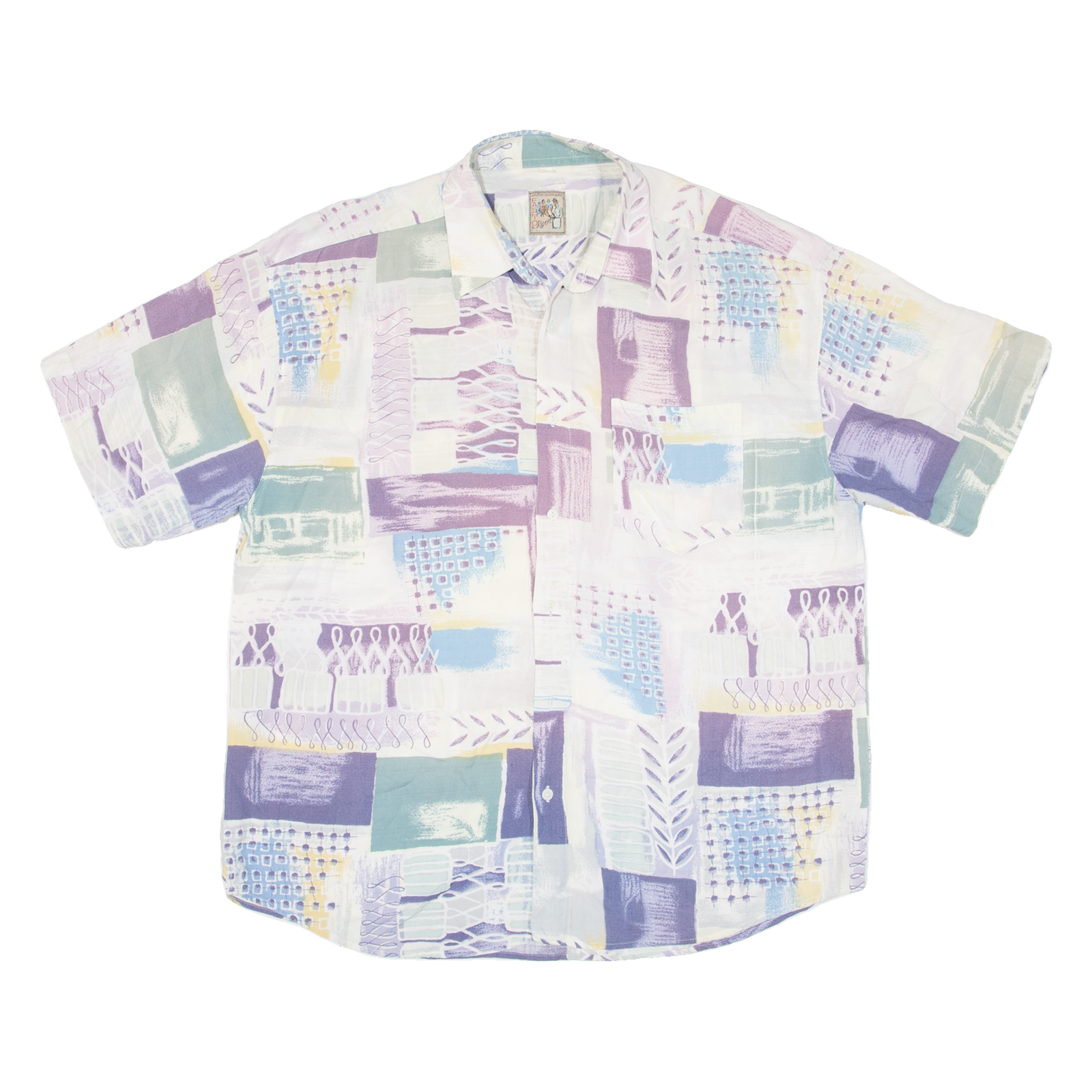 FASHION REPORT Mens Shirt Purple Crazy Pattern XL Refurbished - N/A refurbished available on Cerqular