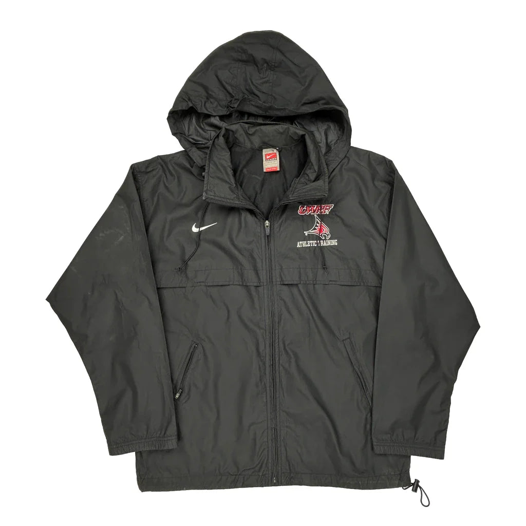 Nike Windbreaker - Small Black Polyester Refurbished - Thrifted (note: this is a term often used to describe second- refurbished available on Cerqular