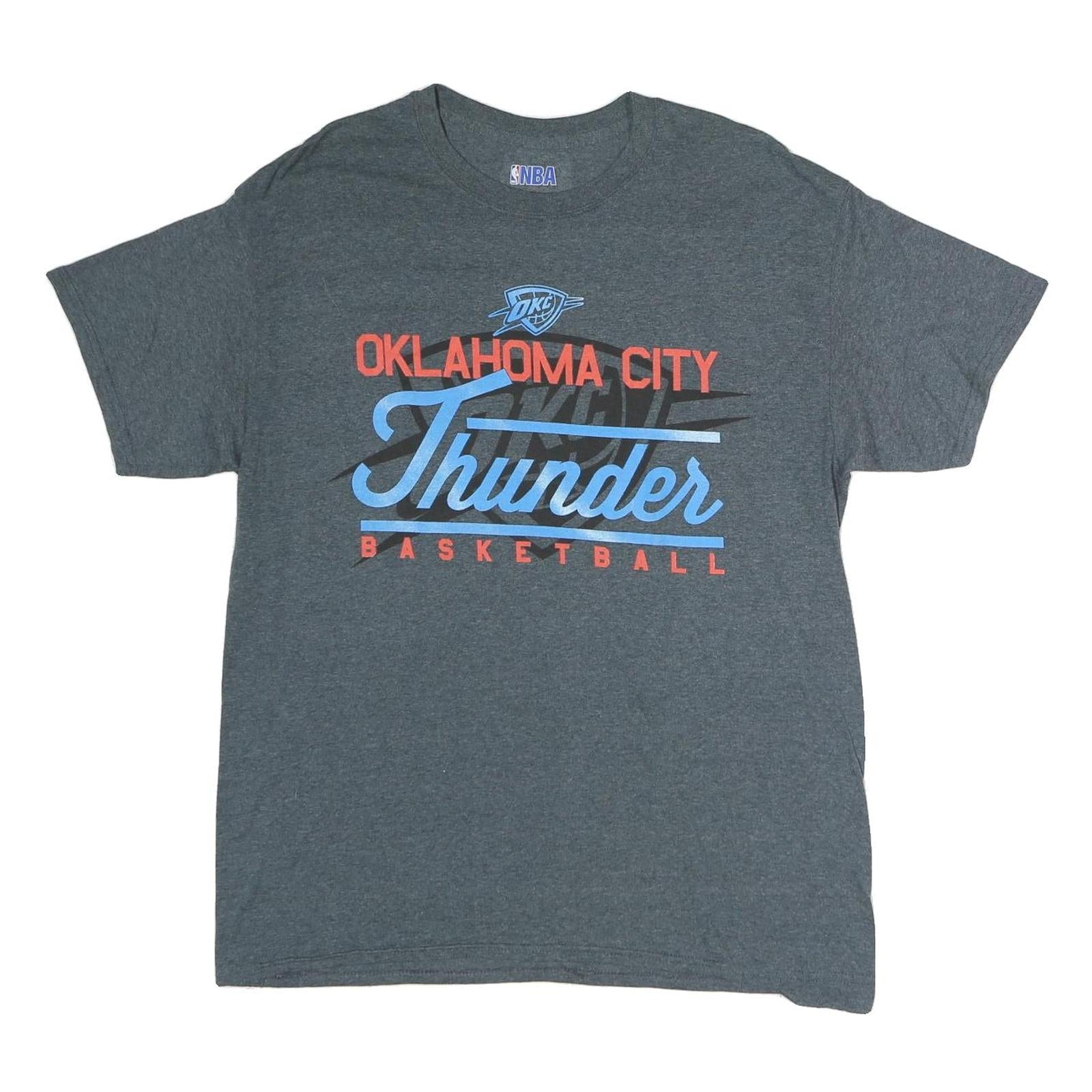 NBA Mens Grey Oklahoma City Thunder Graphic T-Shirt L Crew Neck Short Sleeve Refurbished - N/A refurbished available on Cerqular