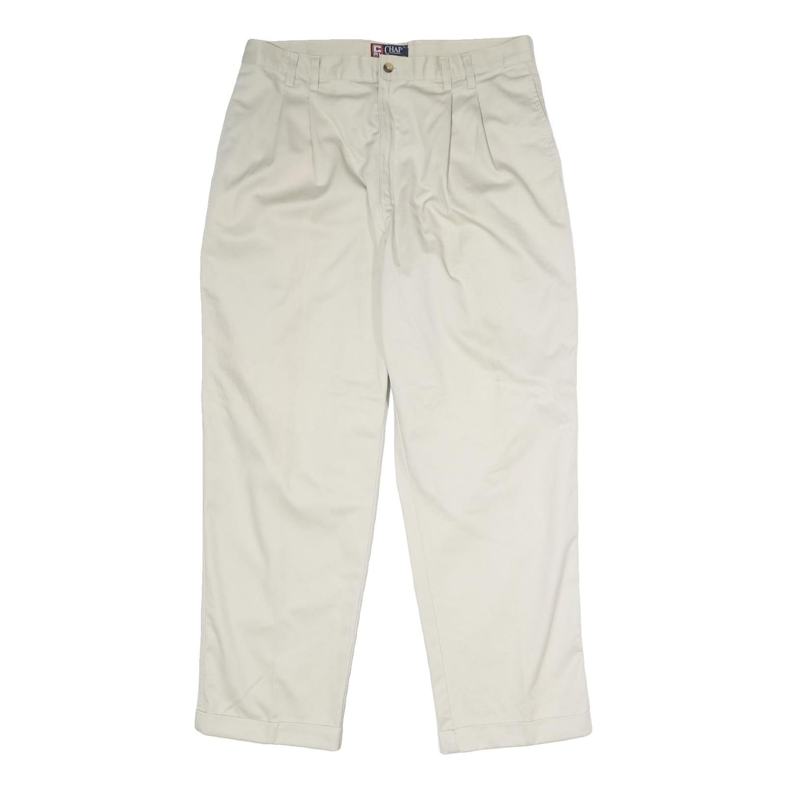 CHAPS RALPH LAUREN Mens Cotton Cream Classic Straight Trousers W36 L30 Casual Refurbished - N/A refurbished available on Cerqular