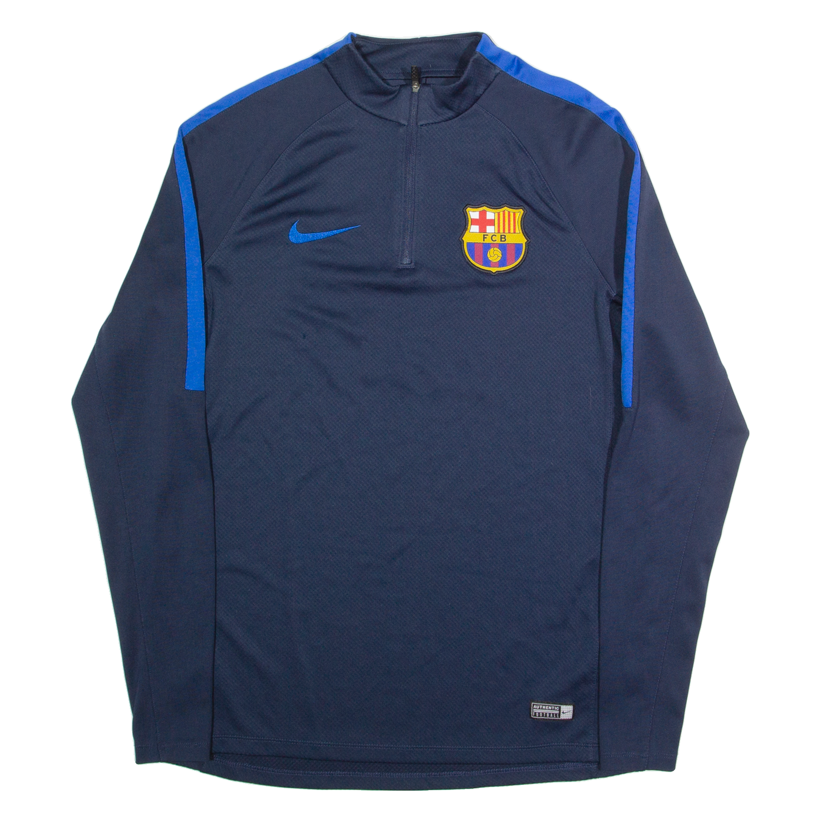 NIKE FC Barcelona Mens Football Shirt Jersey Blue Long Sleeve 1/4 Zip M Refurbished - N/A refurbished available on Cerqular