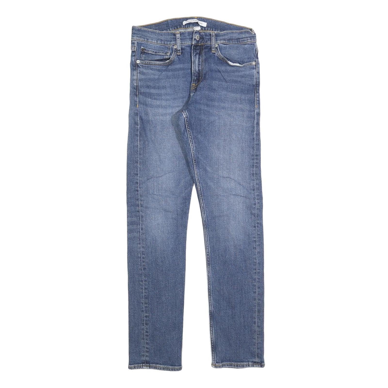 CALVIN KLEIN JEANS Mens Slim Blue Denim Jeans W30 L32 Zip Cotton Blend Casual Refurbished - N/A refurbished available on Cerqular