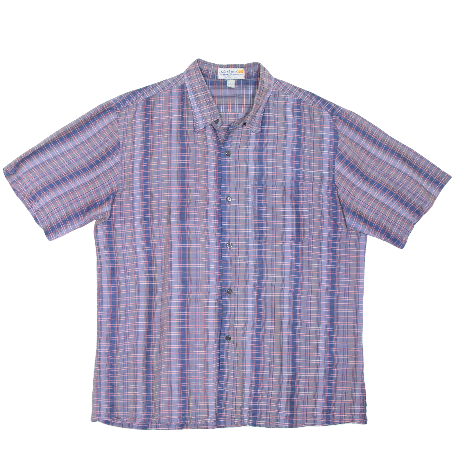PIANKUSOL Mens Shirt Purple Check XL Refurbished - N/A refurbished available on Cerqular