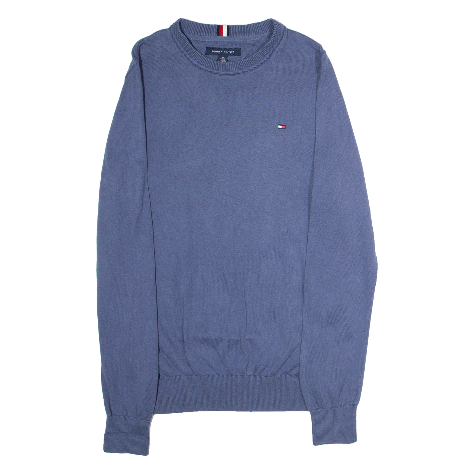 TOMMY HILFIGER Mens Jumper Blue Crew Neck Tight Knit XS Refurbished - N/A refurbished available on Cerqular