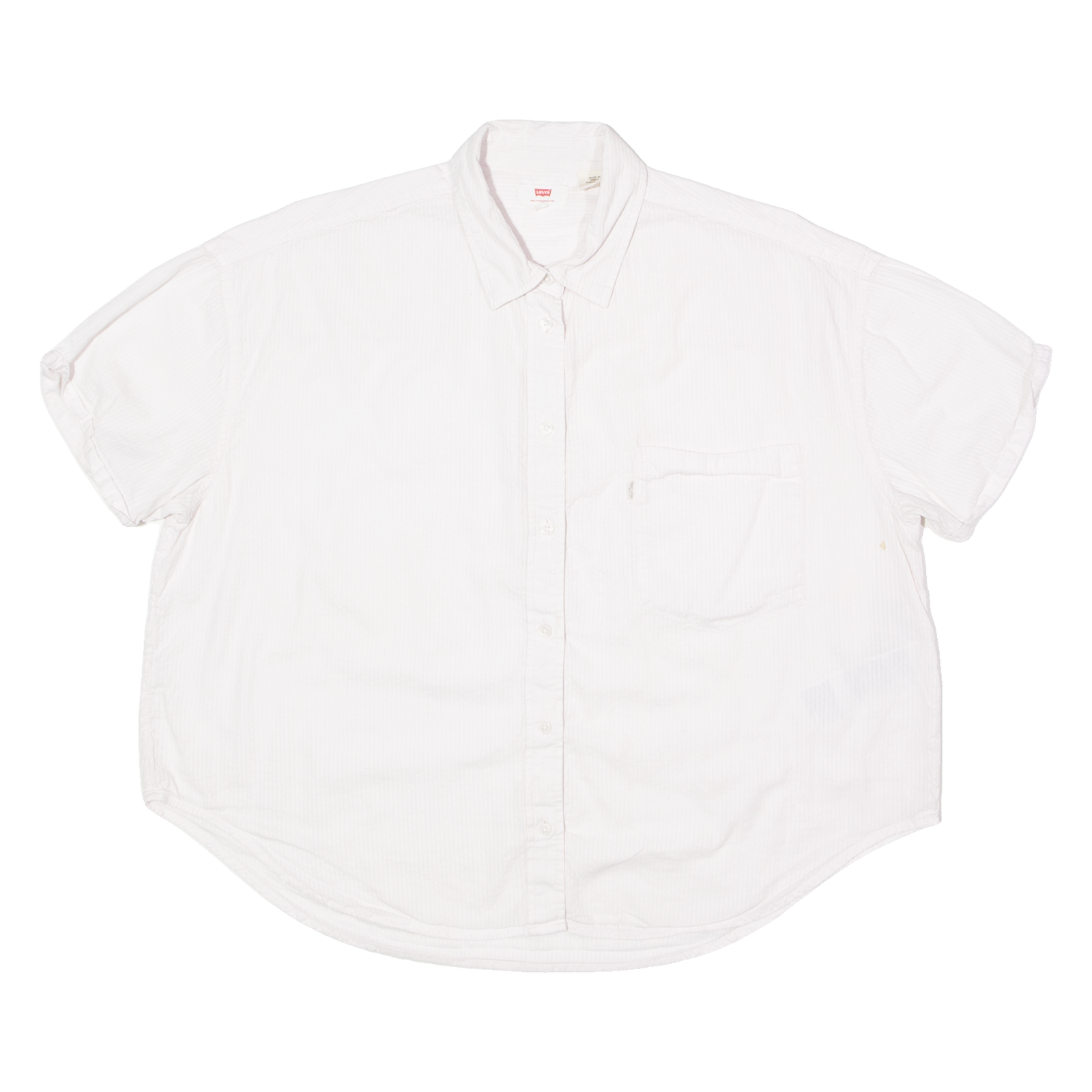 LEVI'S Womens Plain Shirt Pink Pinstripe Long Sleeve M Refurbished - N/A refurbished available on Cerqular