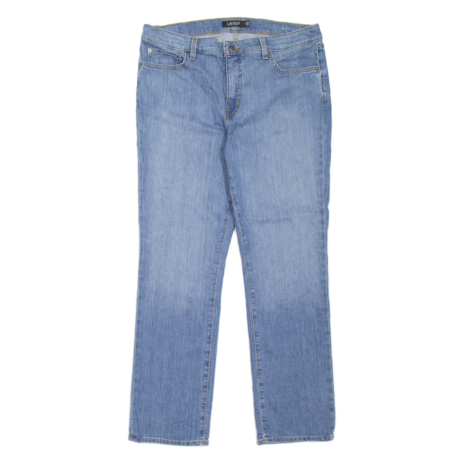 LAUREN RALPH LAUREN Womens Jeans Blue Regular Straight Stone Wash W34 L30 Refurbished - N/A refurbished available on Cerqular