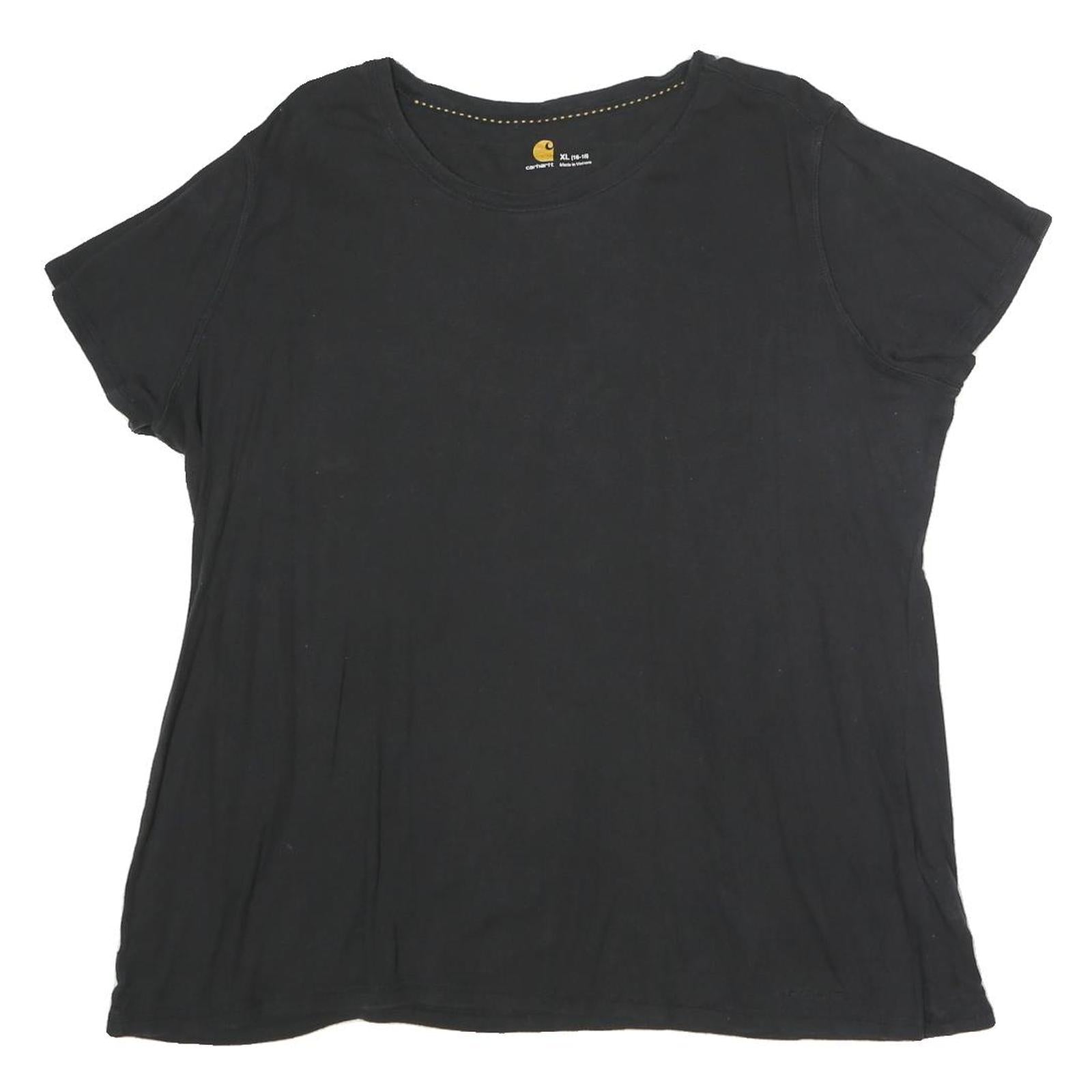 CARHARTT Womens Black T-Shirt XL Short Sleeve Crew Neck Plain Casual Refurbished - N/A refurbished available on Cerqular