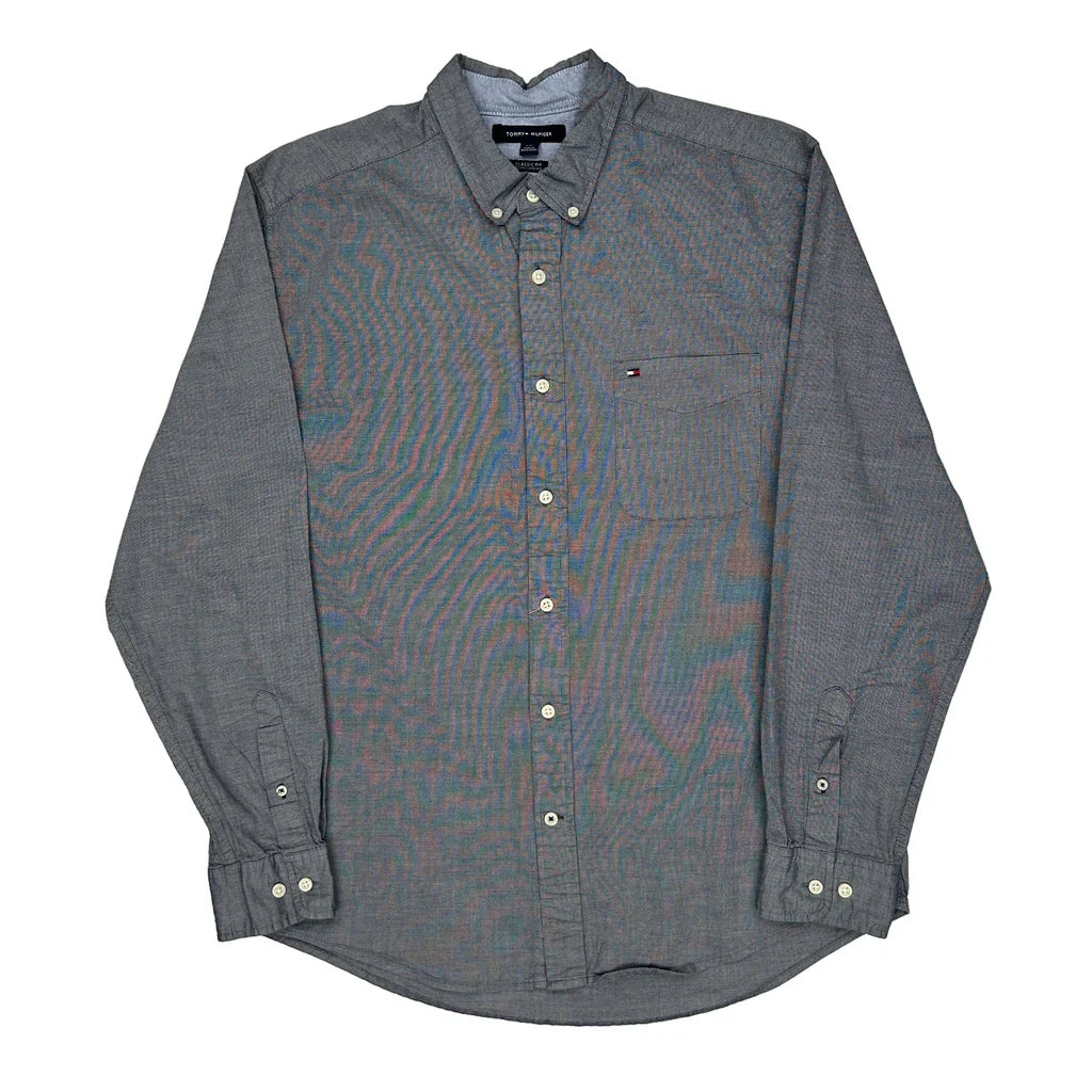 Buy Tommy Hilfiger Shirt - Large Grey Cotton Refurbished - $30.81 Tommy Hilfiger Shirt - Large Grey Cotton Refurbished - Thrifted (note: this is a term often used to describe second- refurbished available on Cerqular