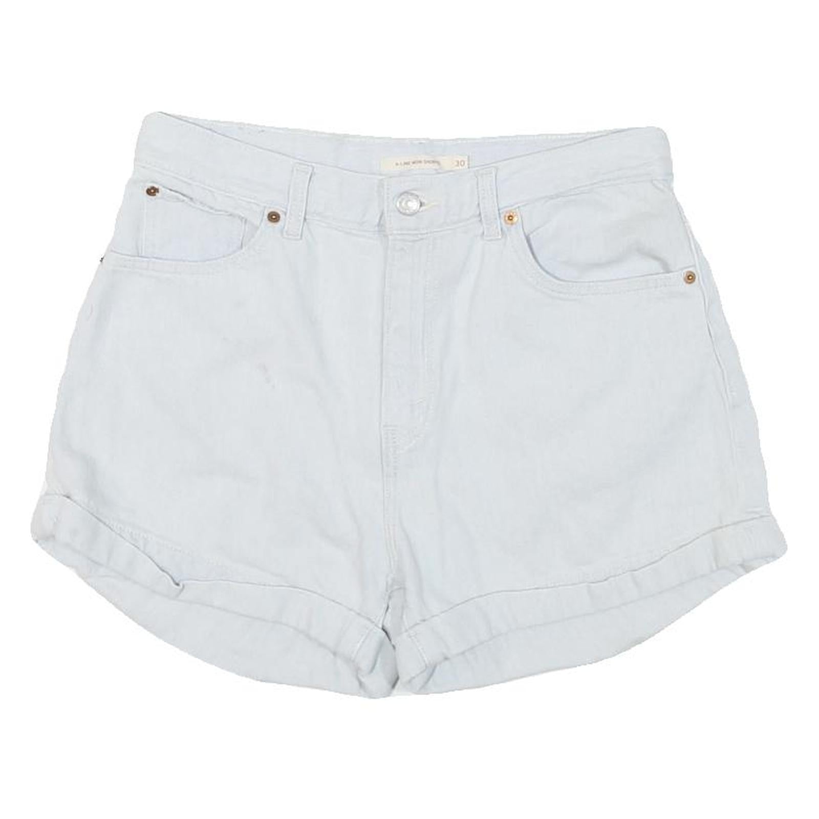 LEVI'S Womens Shorts White Denim Casual L W30 Classic Fit Roll Hem Refurbished - N/A refurbished available on Cerqular