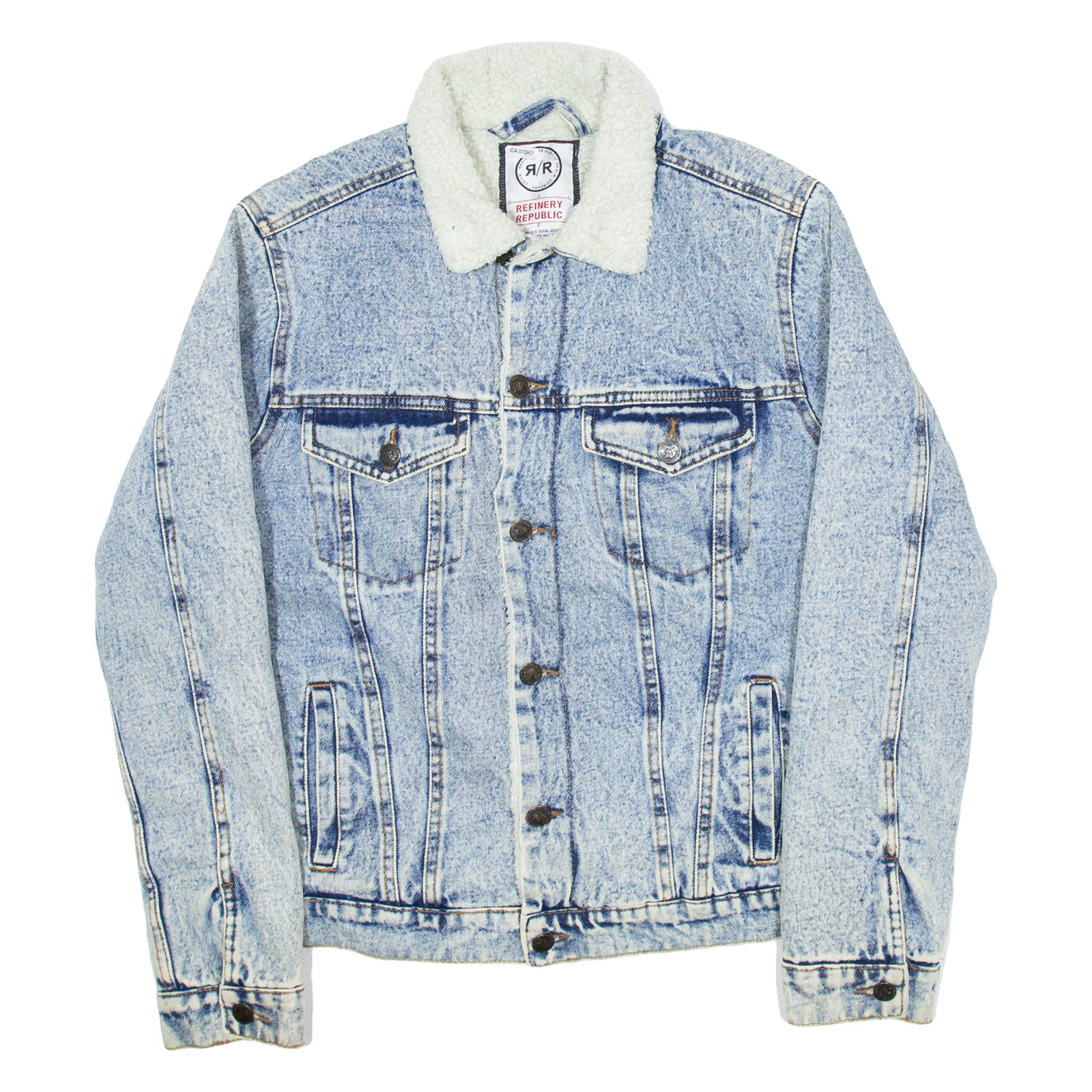 REFINERY REPUBLIC Mens Sherpa Lined Denim Jacket Blue M Refurbished - N/A refurbished available on Cerqular