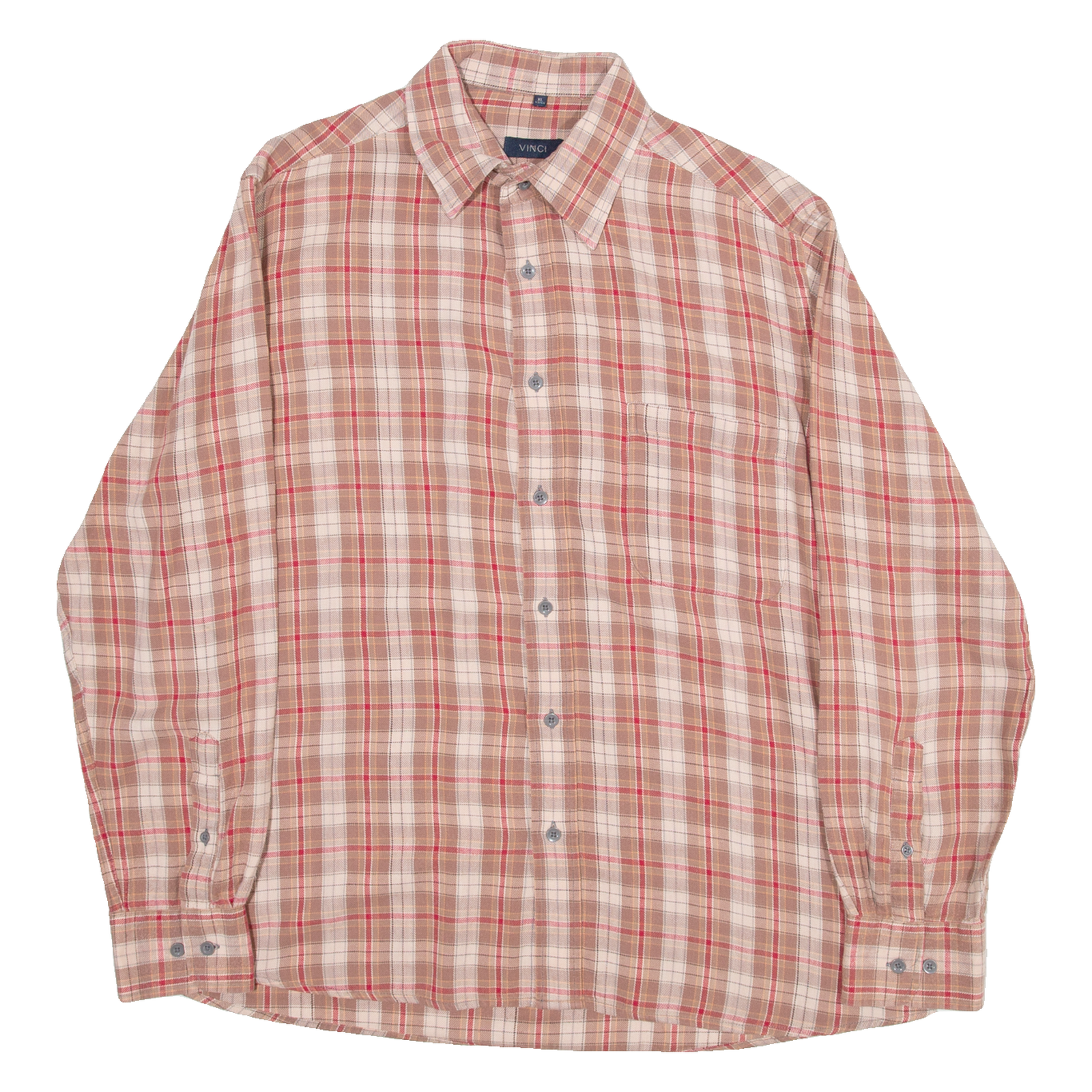 VINCI Mens Shirt Red Check Long Sleeve XL Refurbished - N/A refurbished available on Cerqular