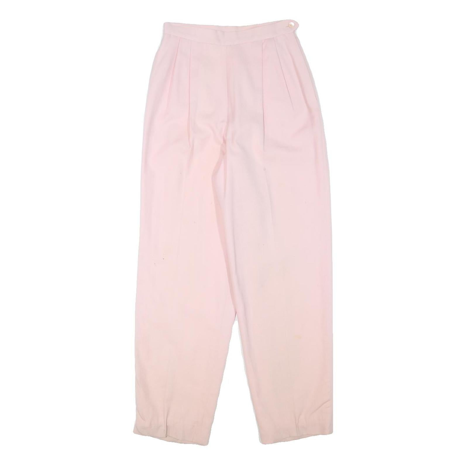 DAVID BROOKS Womens Wool Pink Relaxed Tapered Trousers W24 L28 Stylish Comfort Refurbished - N/A refurbished available on Cerqular