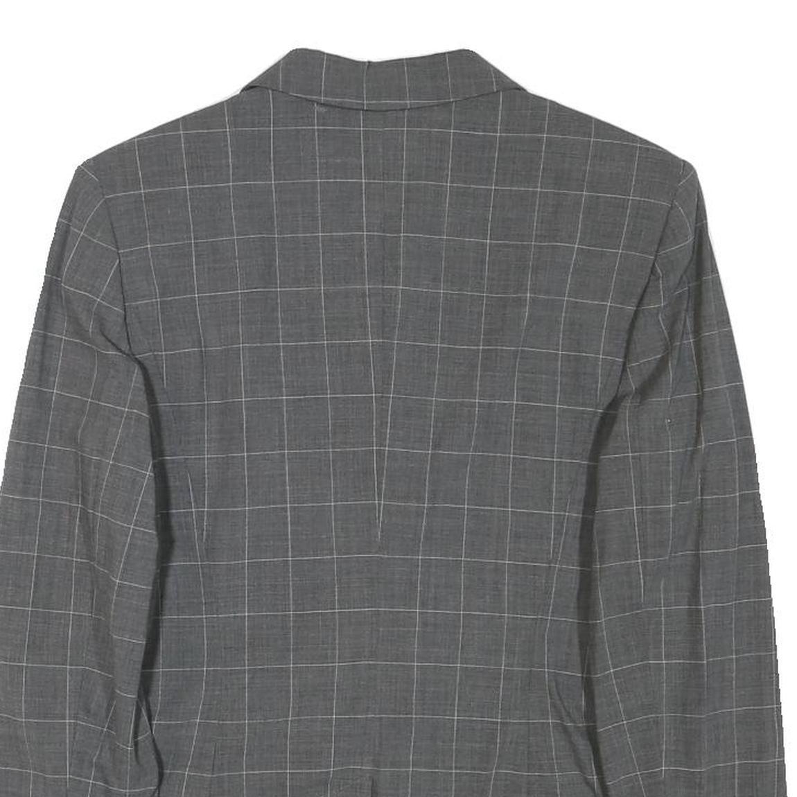 MAX MARA Womens Grey Check Wool Blend Blazer Jacket XS Tailored Classic Button Refurbished - N/A refurbished available on Cerqular