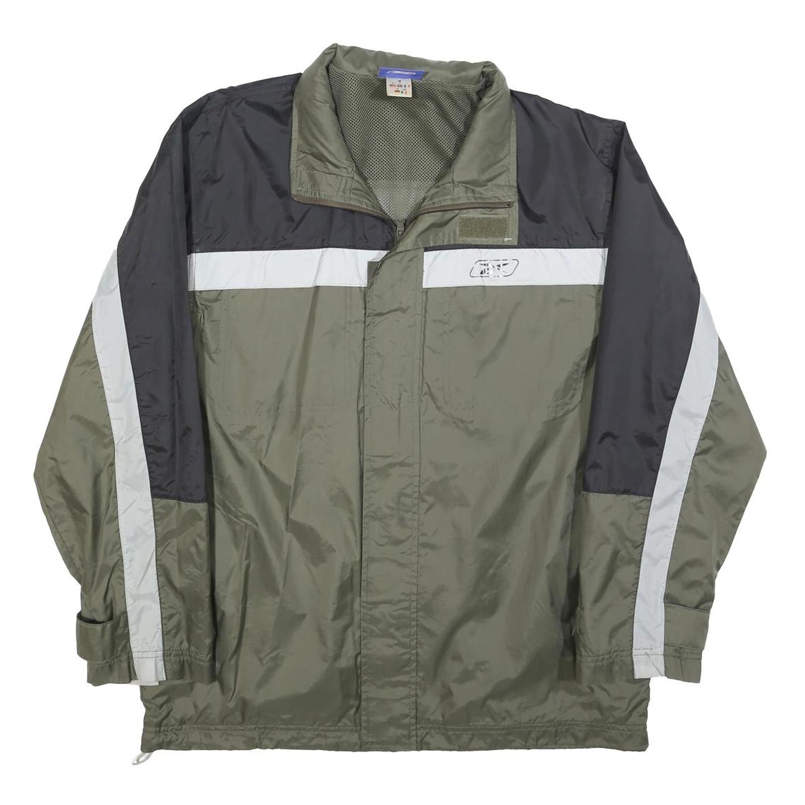 REEBOK Mens Green & Black Zip Jacket M Polyester Blend Sports Lightweight Refurbished - N/A refurbished available on Cerqular