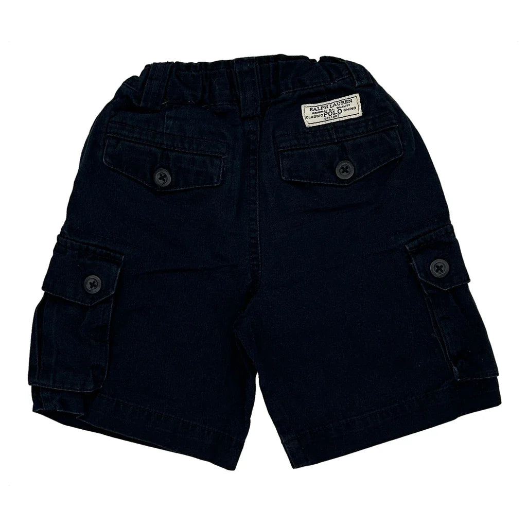 Age 3 Polo By Ralph Lauren Cargo Cargo Shorts - XS Navy Cotton Refurbished - Thrifted (note: this is a term often used to describe second- refurbished available on Cerqular