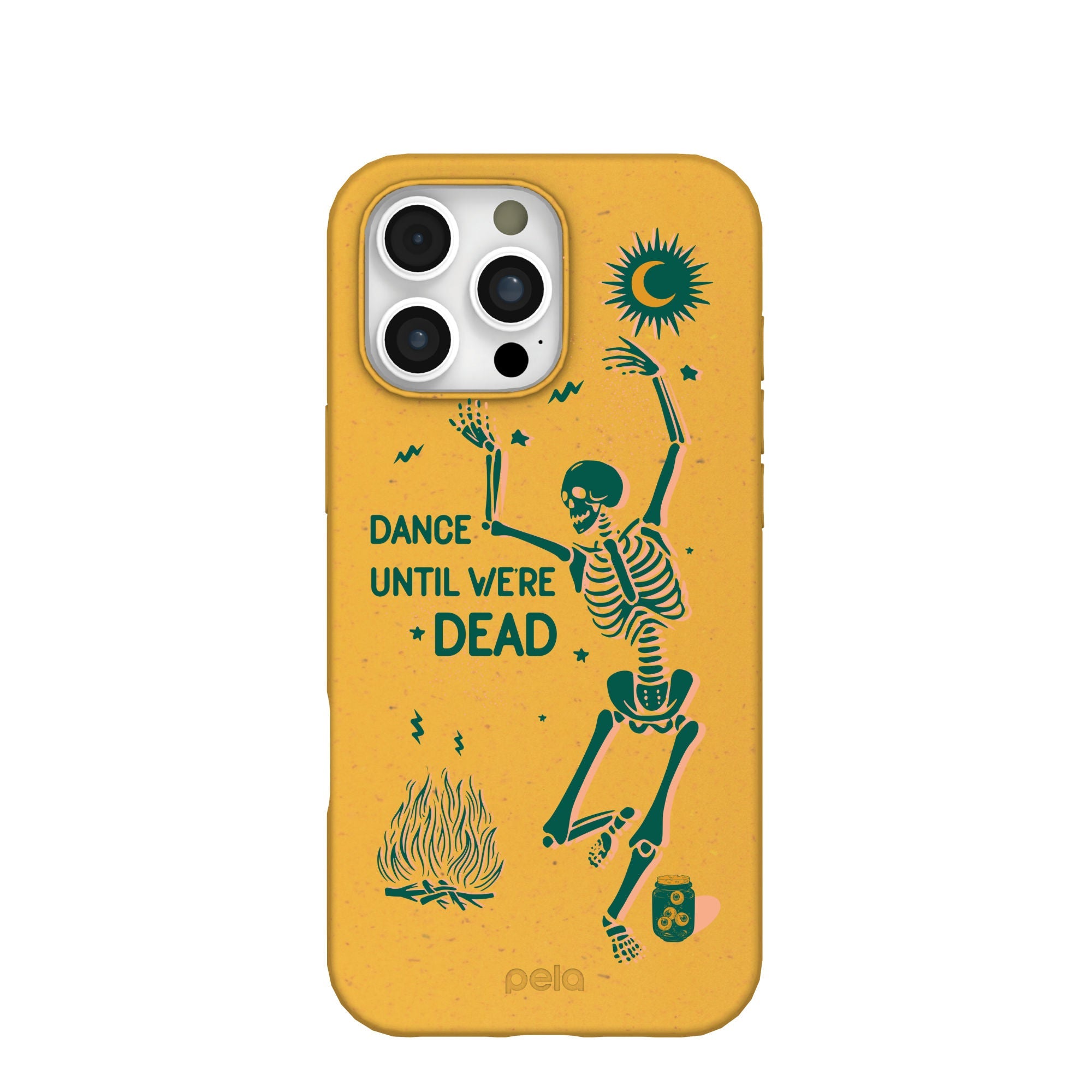 Honey Dancing Skeleton iPhone 16 Pro Max Case Refurbished - Pela Case refurbished available on Cerqular