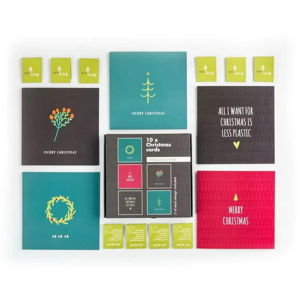 10 Recycled Christmas Cards - 10 Trees Planted (FSC ) | Style: Minimalist Refurbished - ecoLiving refurbished available on Cerqular