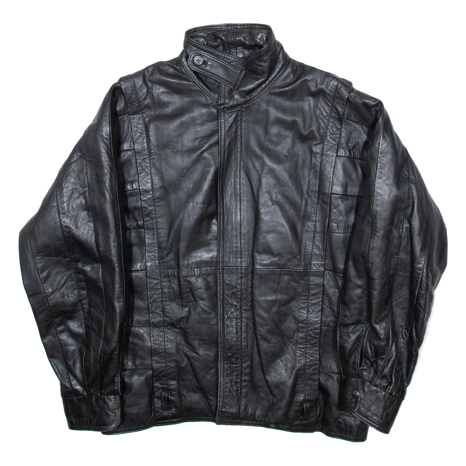 Mens Biker Coat Black Leather M Refurbished - N/A refurbished available on Cerqular