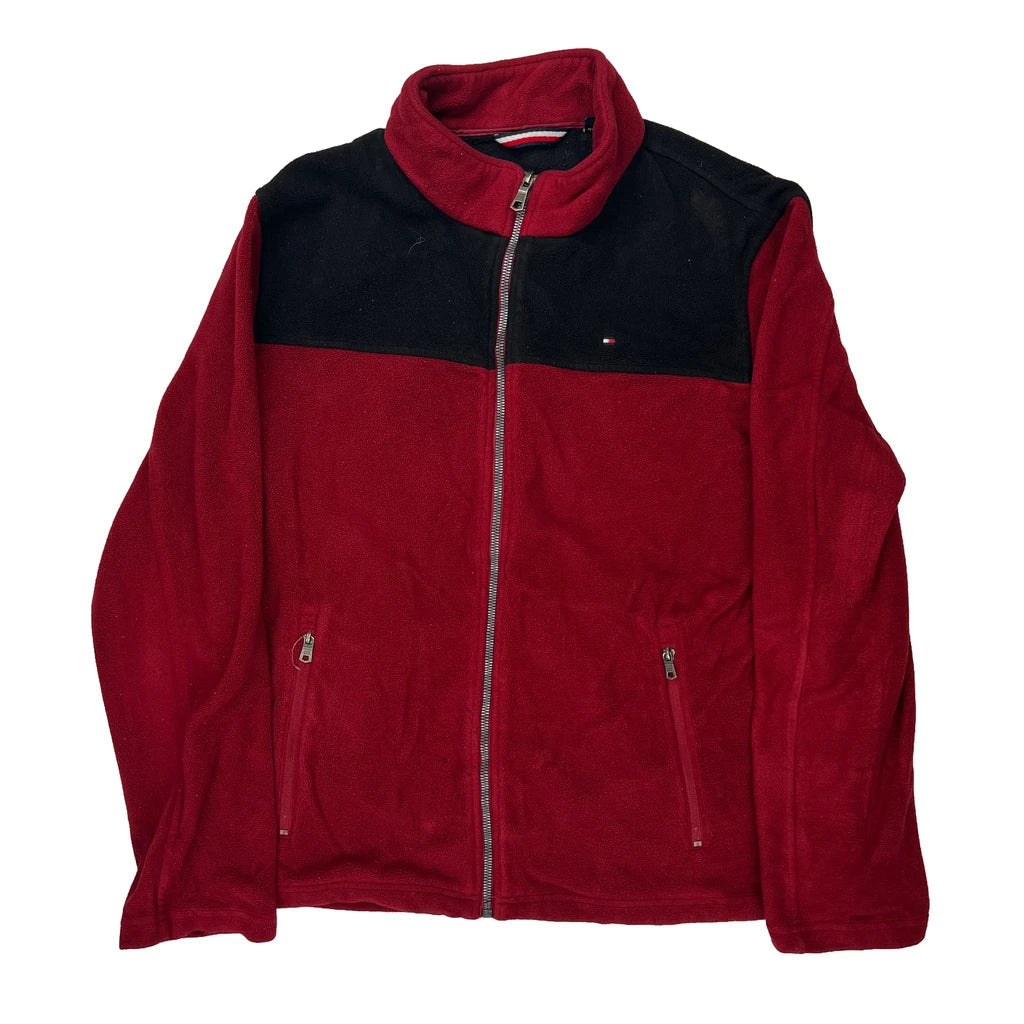 Tommy Hilfiger Fleece Jacket - Large Black Polyester Refurbished - Thrifted (note: this is a term often used to describe second- refurbished available on Cerqular