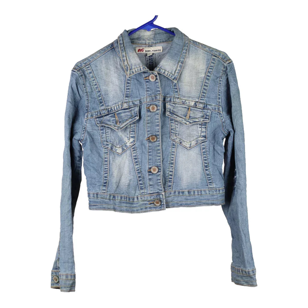 Dong Yuan Denim Jacket - Medium Blue Cotton Refurbished - Thrifted (note: this is a term often used to describe second- refurbished available on Cerqular
