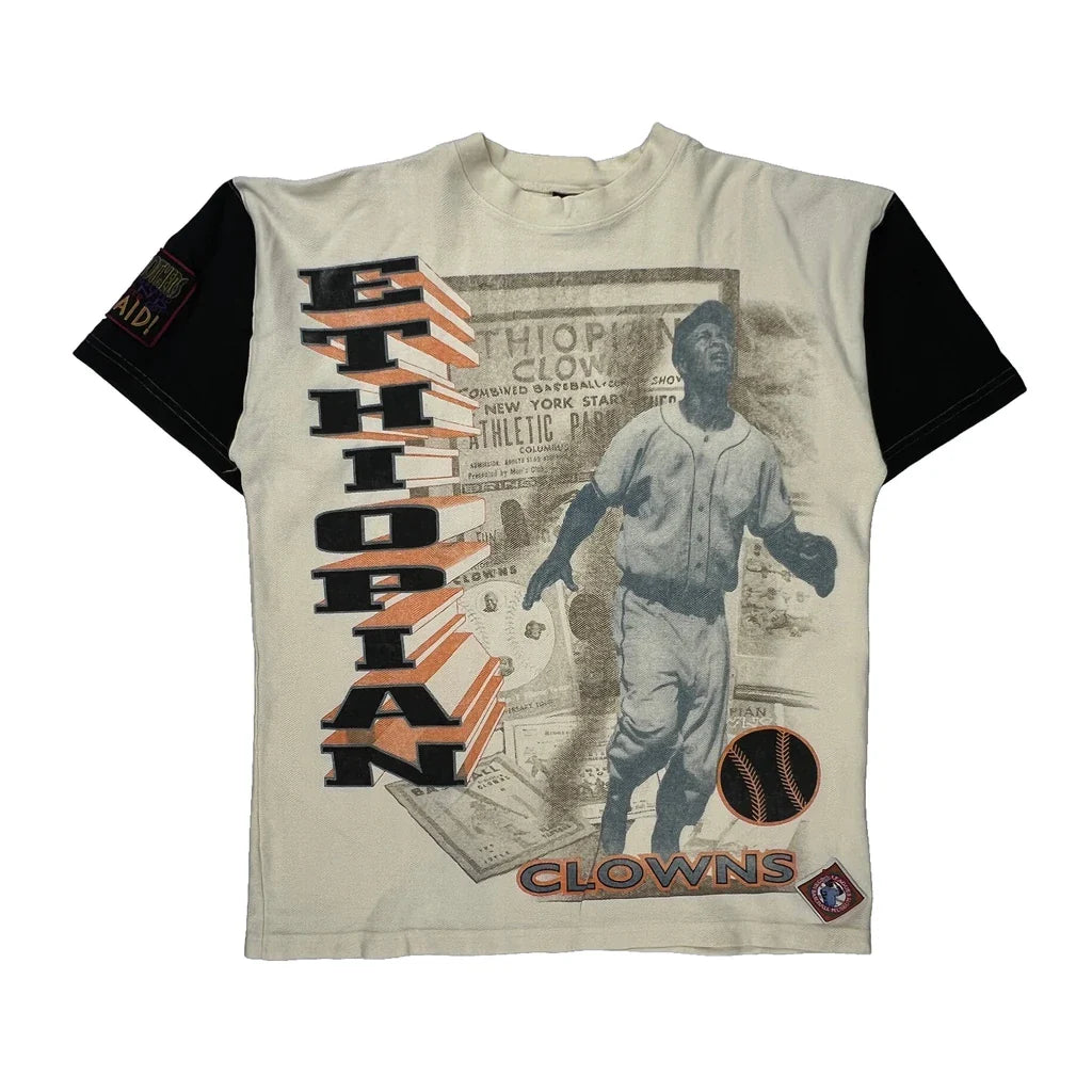 Ethiopian Clowns Nlb Graphic T-Shirt - XL Black Cotton Refurbished - Thrifted (note: this is a term often used to describe second- refurbished available on Cerqular
