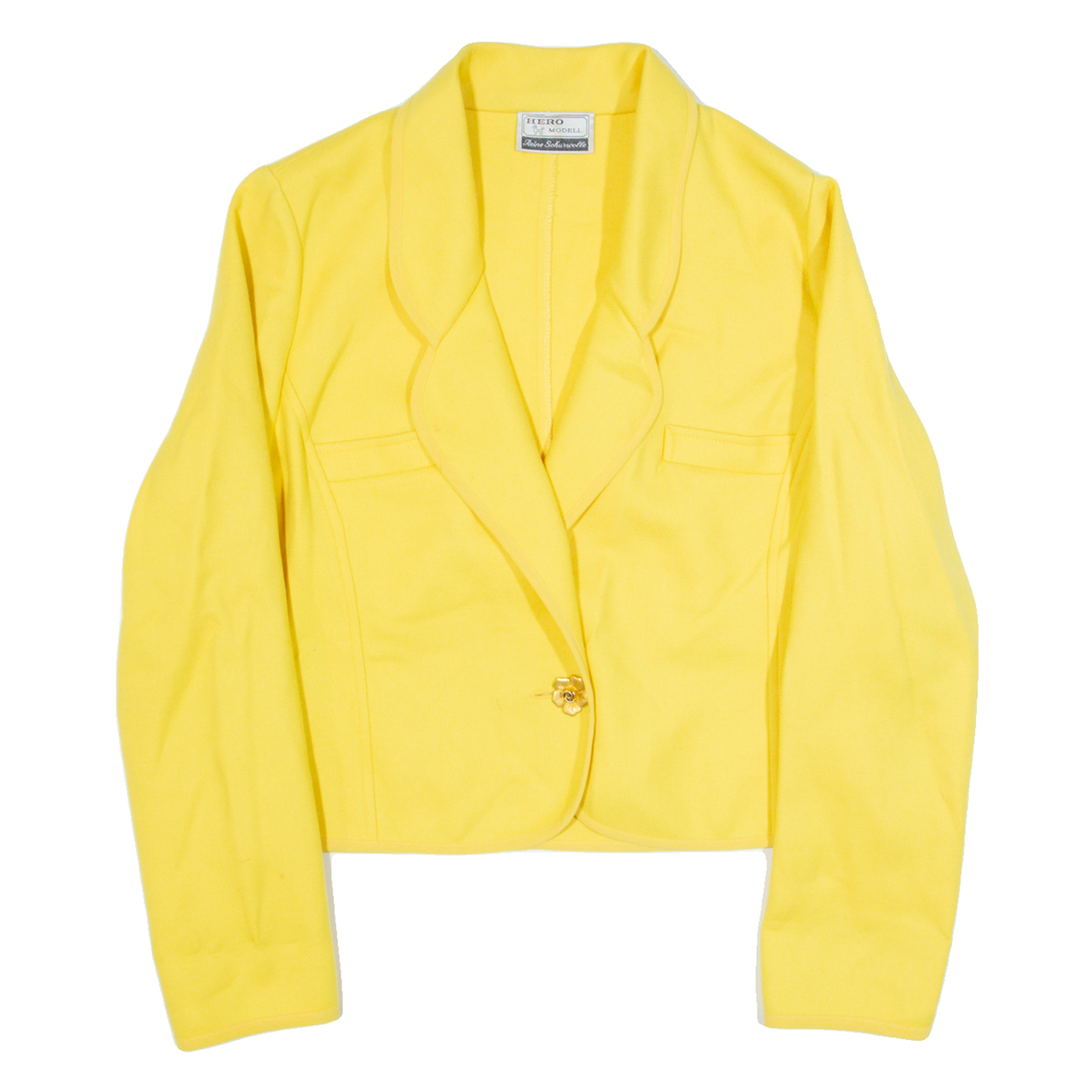 HERO MODELL Womens Blazer Jacket Yellow Wool 90s S Refurbished - N/A refurbished available on Cerqular
