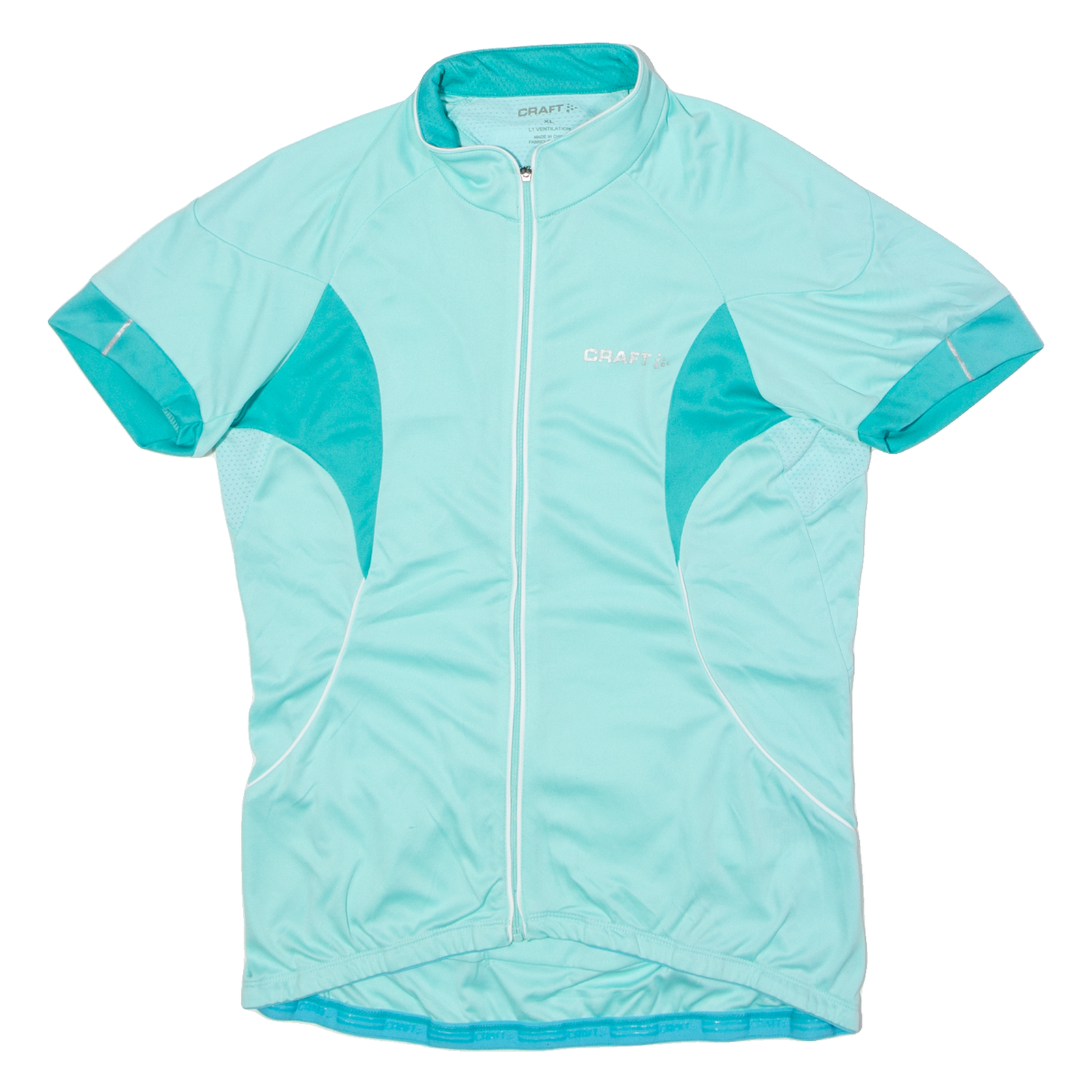 CRAFT Full Zip Cycling Womens Jersey Blue High Neck XL Refurbished - N/A refurbished available on Cerqular