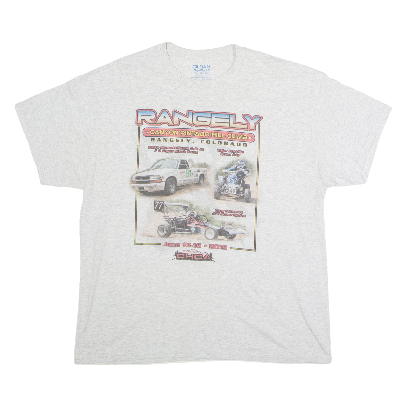 GILDAN Rangely Canyon Pintado Hill Climb Racing Mens T-Shirt Grey USA XL Refurbished - N/A refurbished available on Cerqular