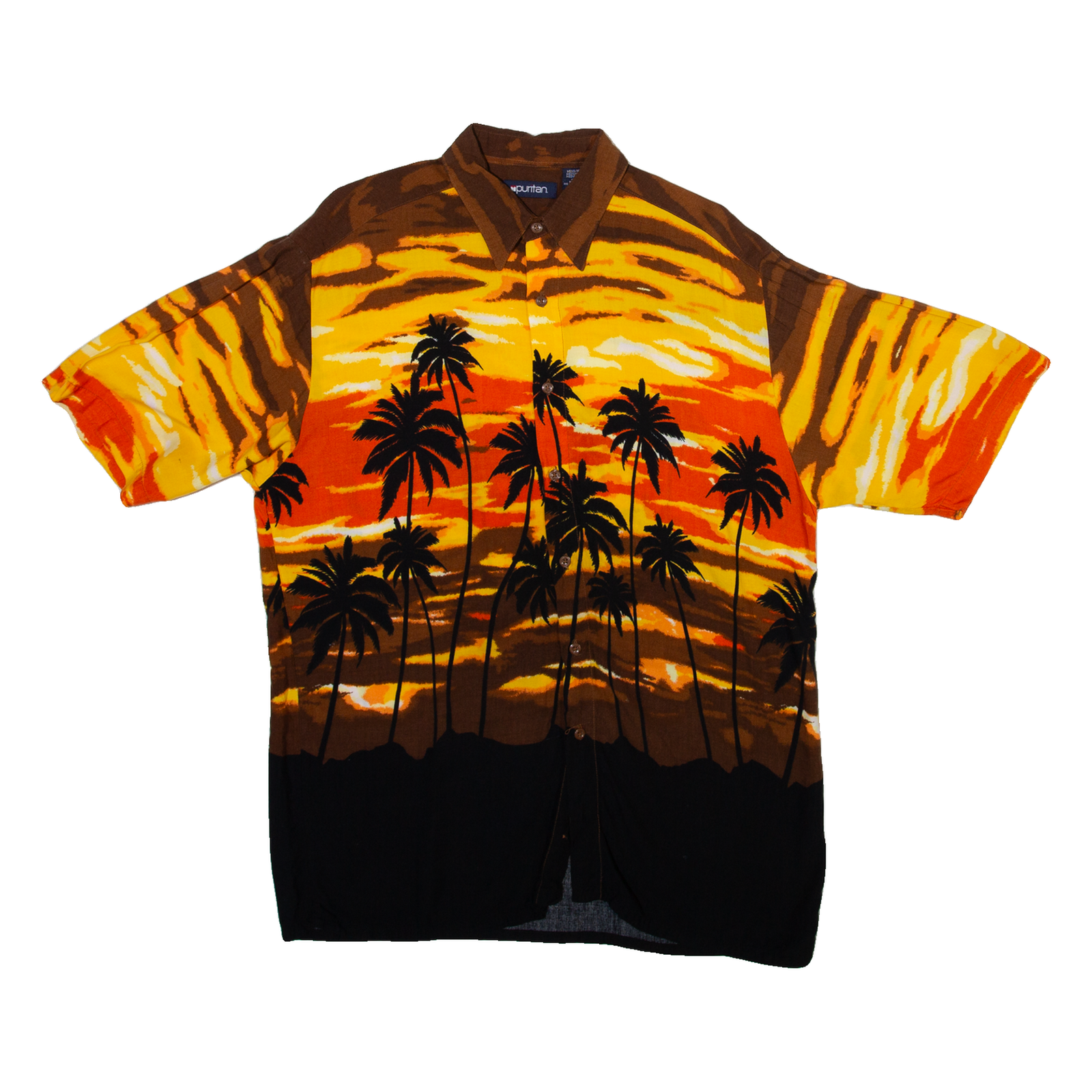 PURITAN Mens Hawaiian Shirt Yellow Floral M Refurbished - N/A refurbished available on Cerqular