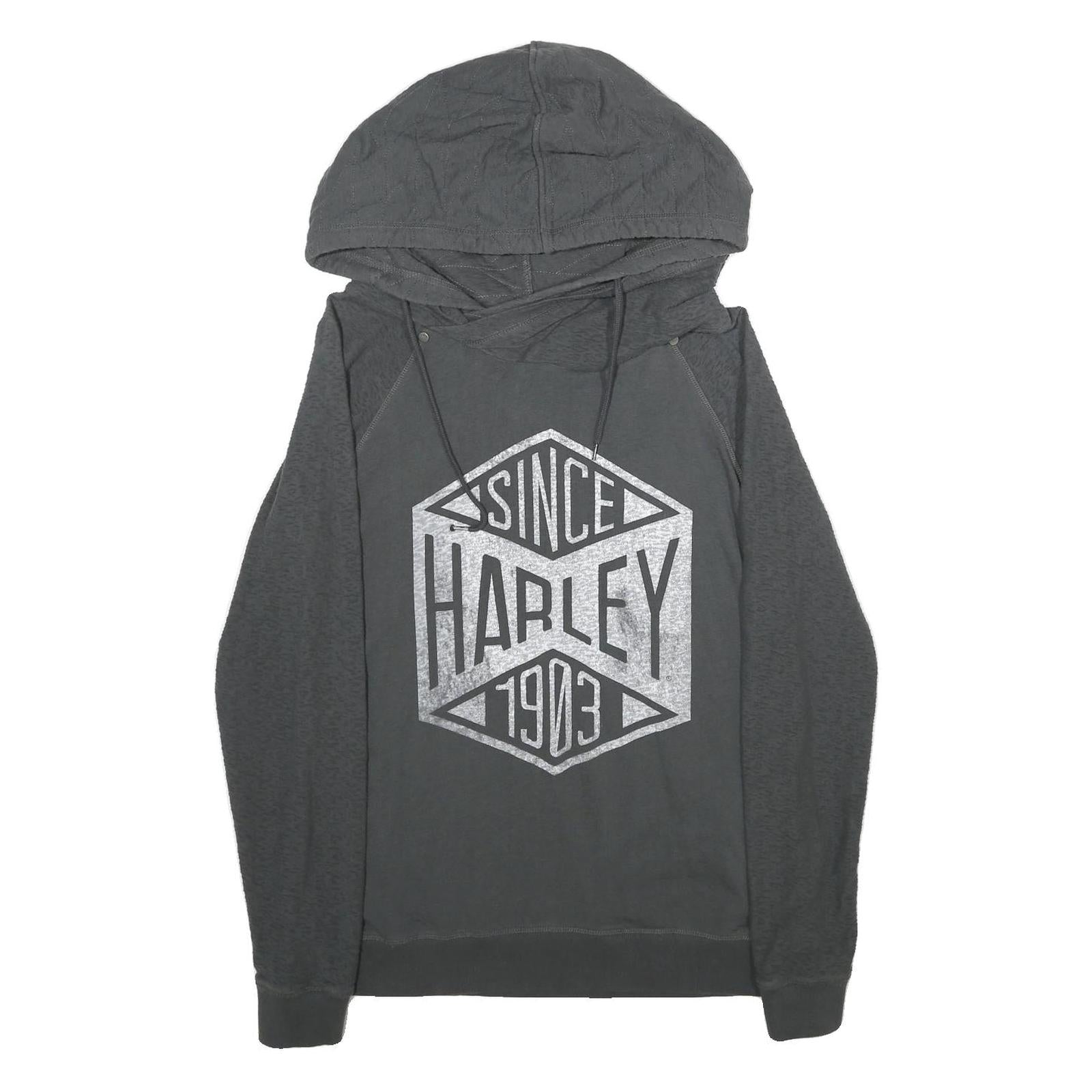 HARLEY DAVIDSON Womens Black Pullover Hoodie L Since 1903 Cotton Casual Refurbished - N/A refurbished available on Cerqular