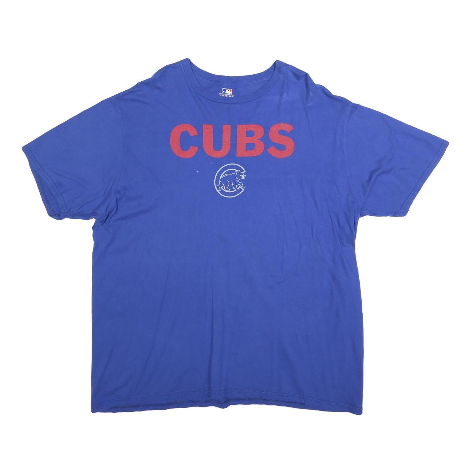 MLB Mens Blue Cubs Graphic T-Shirt 2XL Short Sleeve Crew Neck Cotton Blend Refurbished - N/A refurbished available on Cerqular