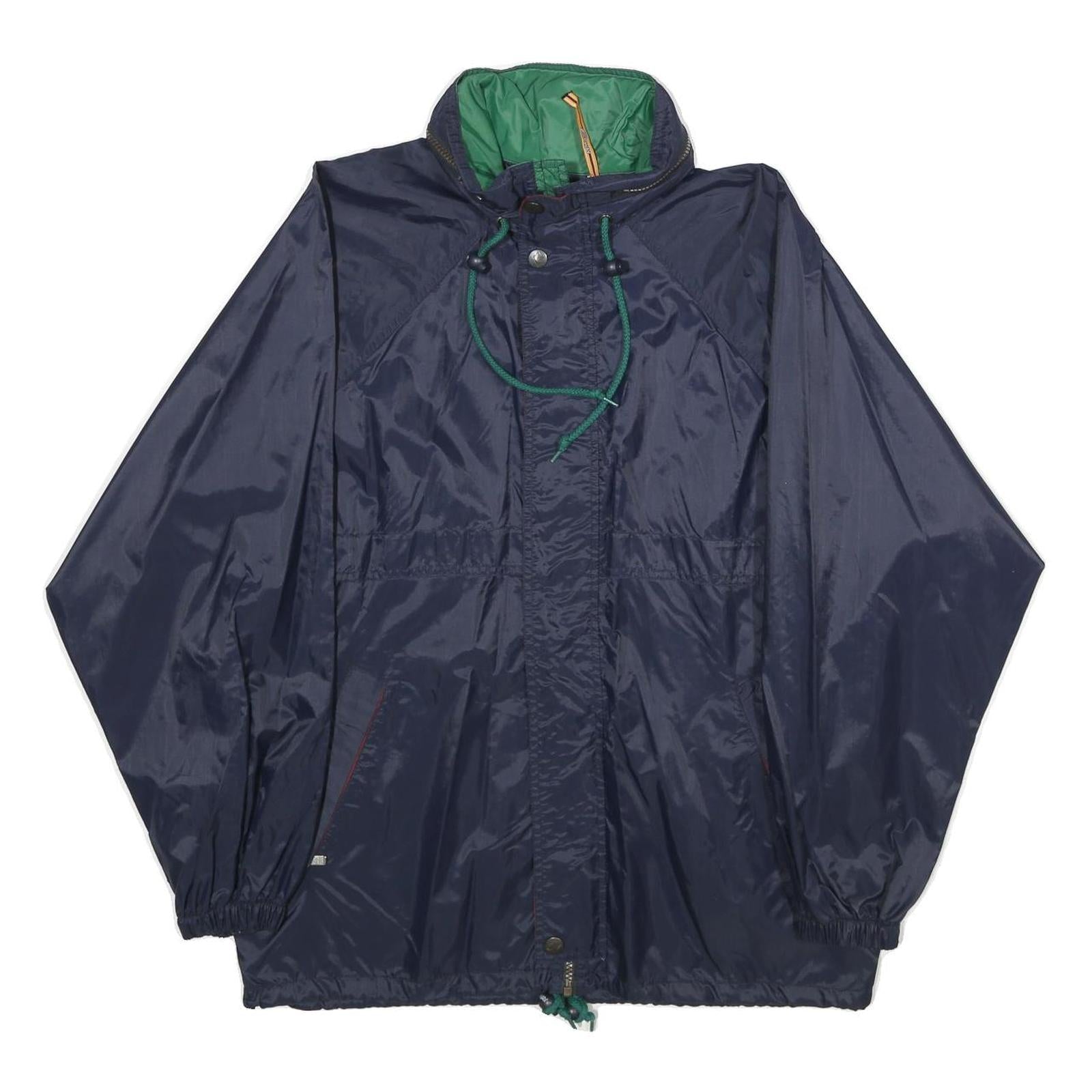 K-WAY Mens Navy Blue Outdoor Jacket M Nylon Plain Zip Casual Rainwear Refurbished - N/A refurbished available on Cerqular