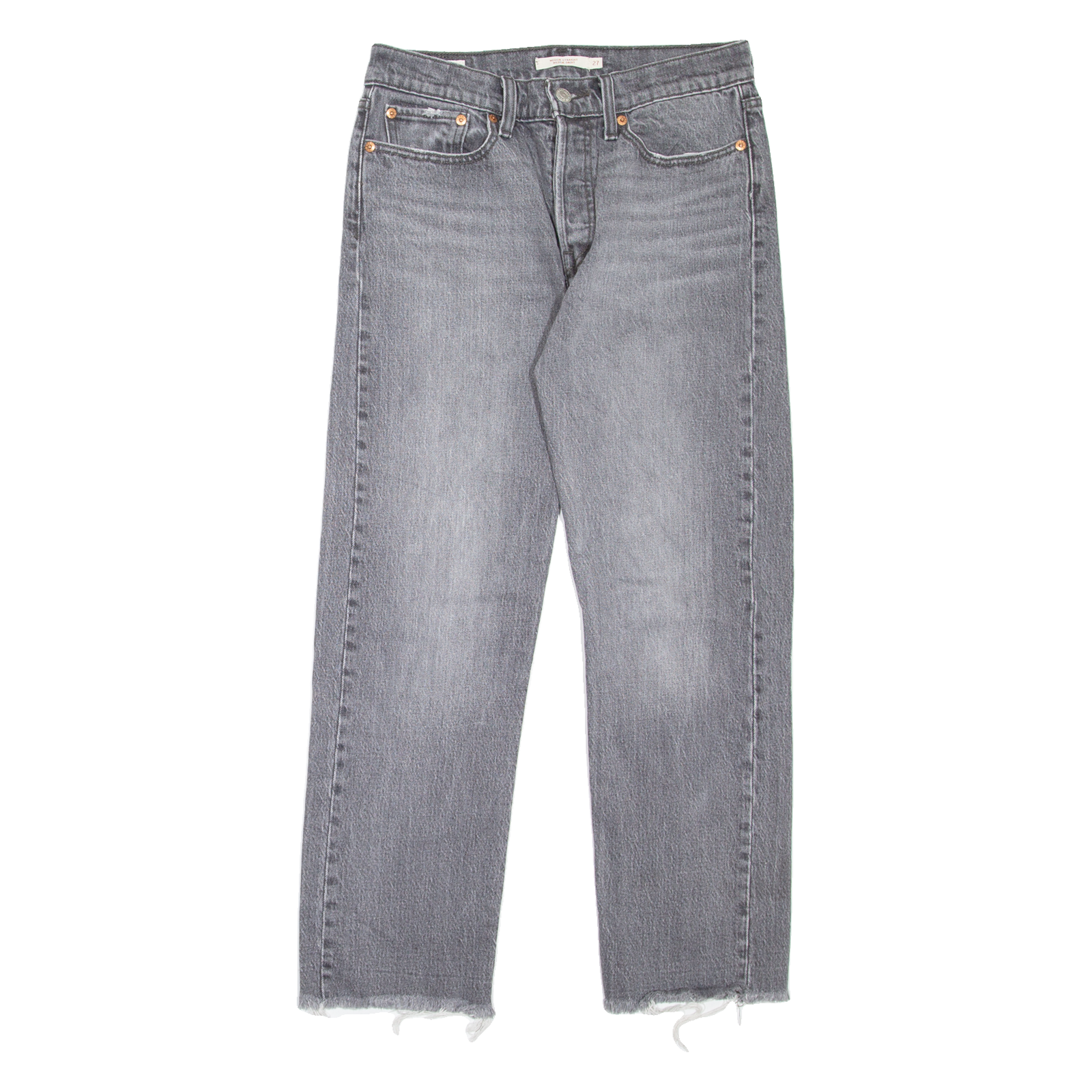 LEVI'S Wedgie BIG E Womens Jeans Grey Regular Straight Stone Wash W27 L26 Refurbished - N/A refurbished available on Cerqular