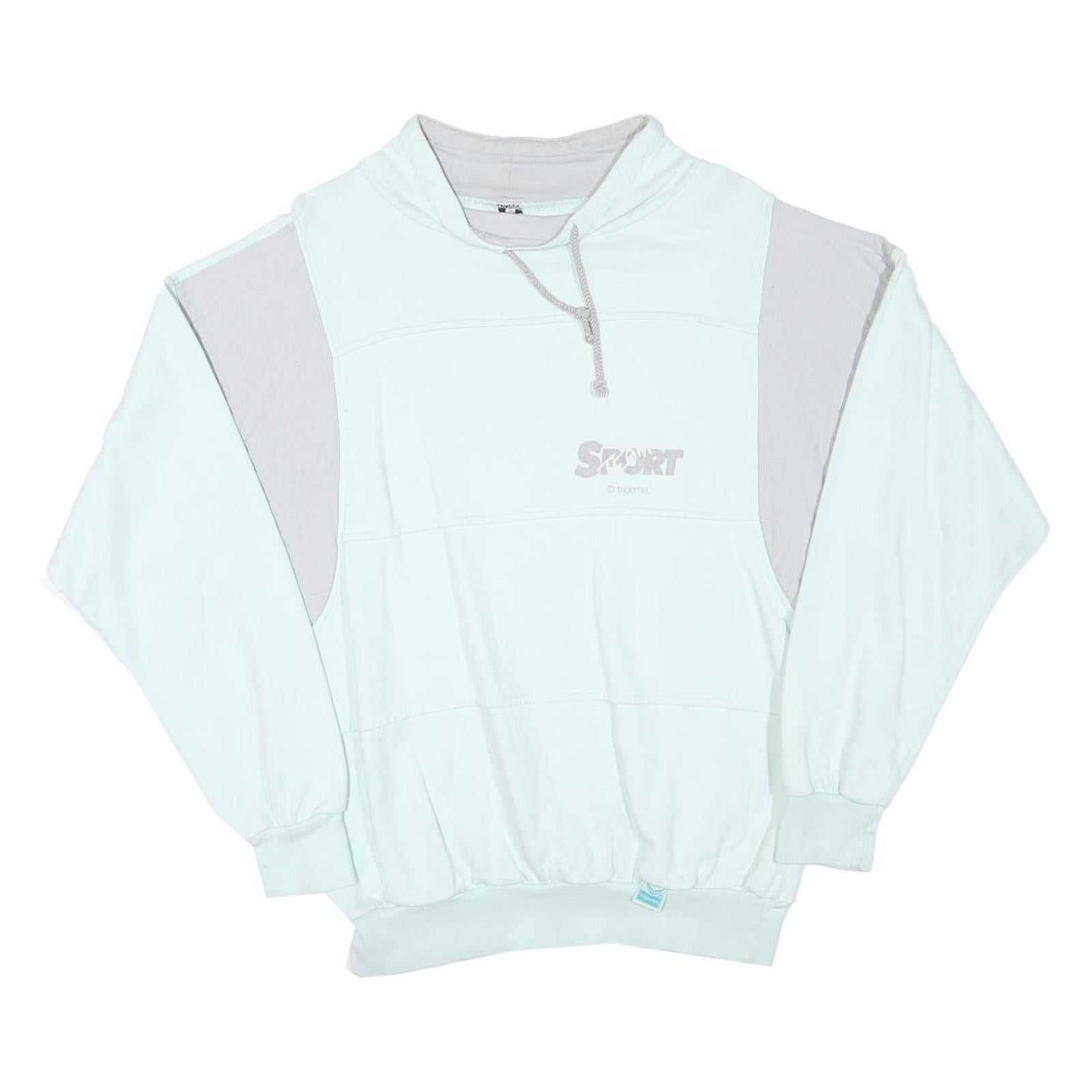 TRIGEMA Mens White & Light Grey Sport Pullover Sweatshirt M Cotton Blend Casual Refurbished - N/A refurbished available on Cerqular