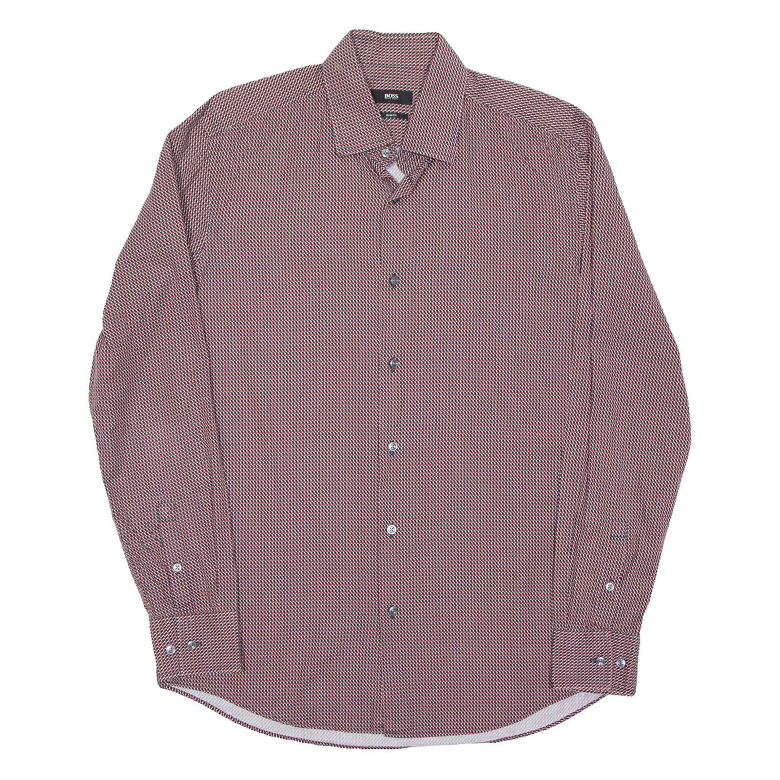 BOSS Slim Fit Mens Shirt Red Spotted Long Sleeve M Refurbished - N/A refurbished available on Cerqular