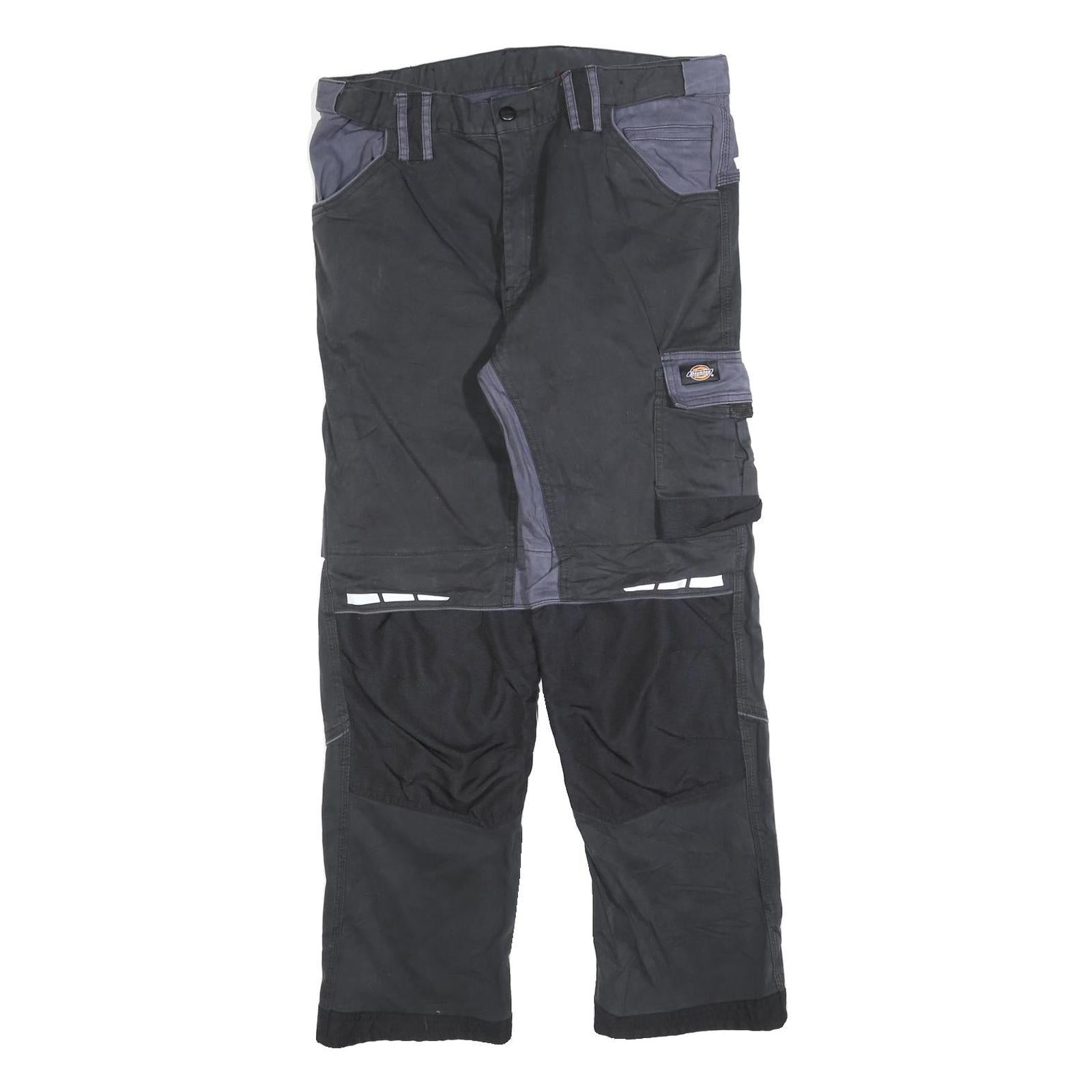 DICKIES Mens Cotton Blend Black & Grey Regular Straight Trousers W36 L30 Refurbished - N/A refurbished available on Cerqular