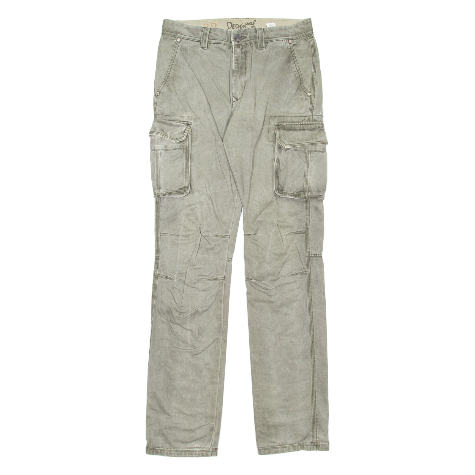 DESIGUAL Mens Trousers Grey Regular Straight W28 L35 Refurbished - N/A refurbished available on Cerqular