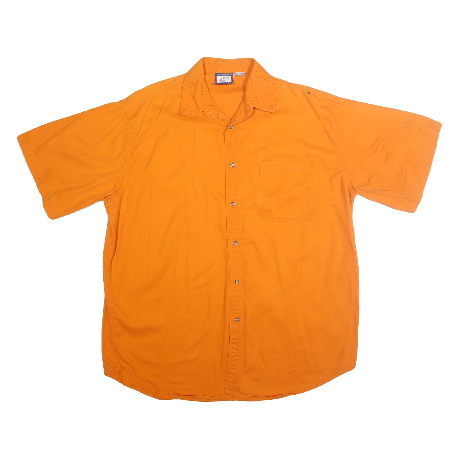 CADRE ATHLETIC Mens Orange Cotton Shirt 2XL Short Sleeve Button Up Casual Wear Refurbished - N/A refurbished available on Cerqular