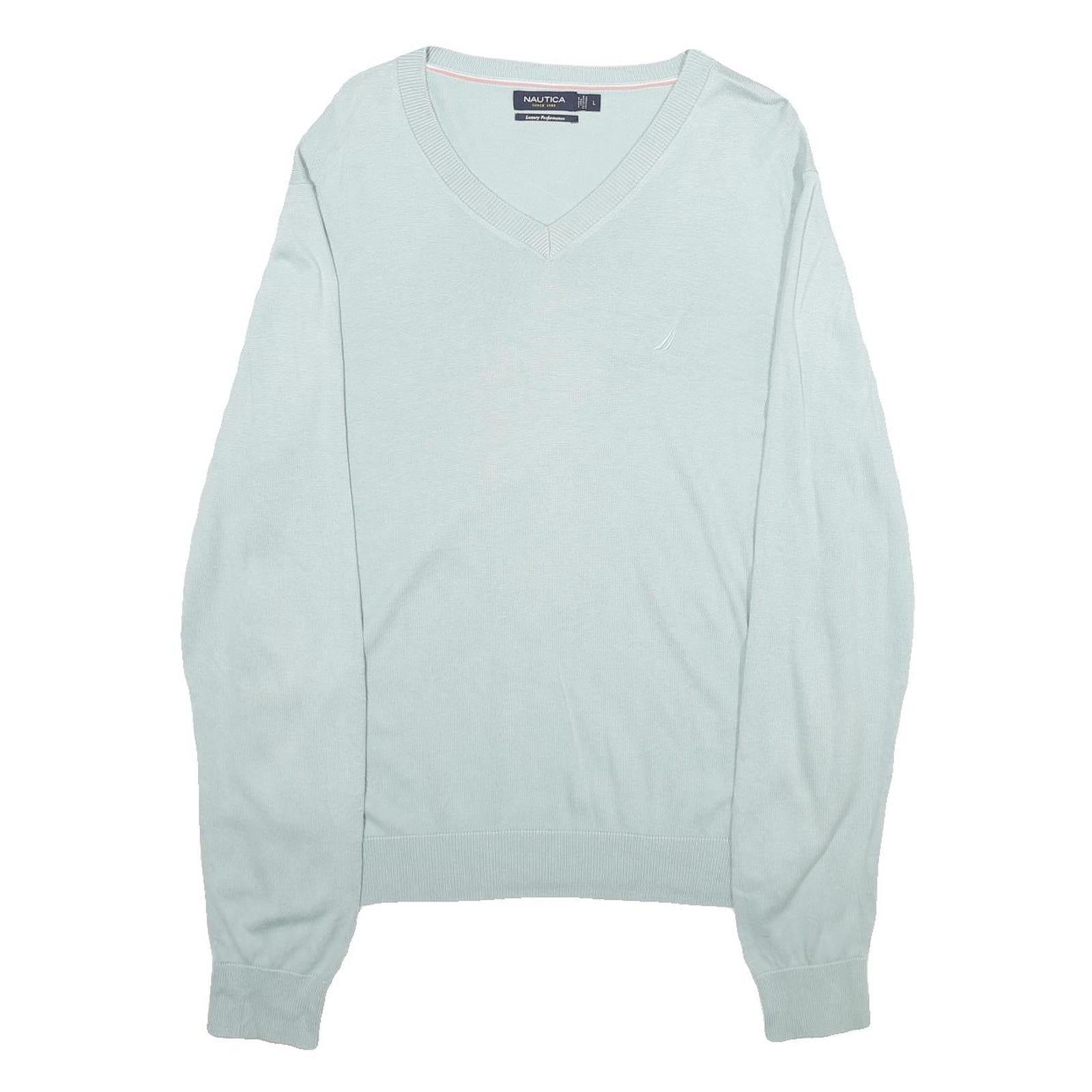 Buy NAUTICA Mens Light Blue Plain Cotton Blend Jumper V-Neck Basic Knit L Refurbished - $25.99 NAUTICA Mens Light Blue Plain Cotton Blend Jumper V-Neck Basic Knit L Refurbished - N/A refurbished available on Cerqular