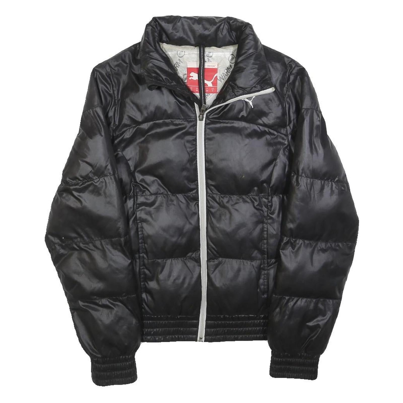 PUMA Womens Black Jacket UK 8 Polyester Blend Classic Zip Puffer Sportswear Refurbished - N/A refurbished available on Cerqular