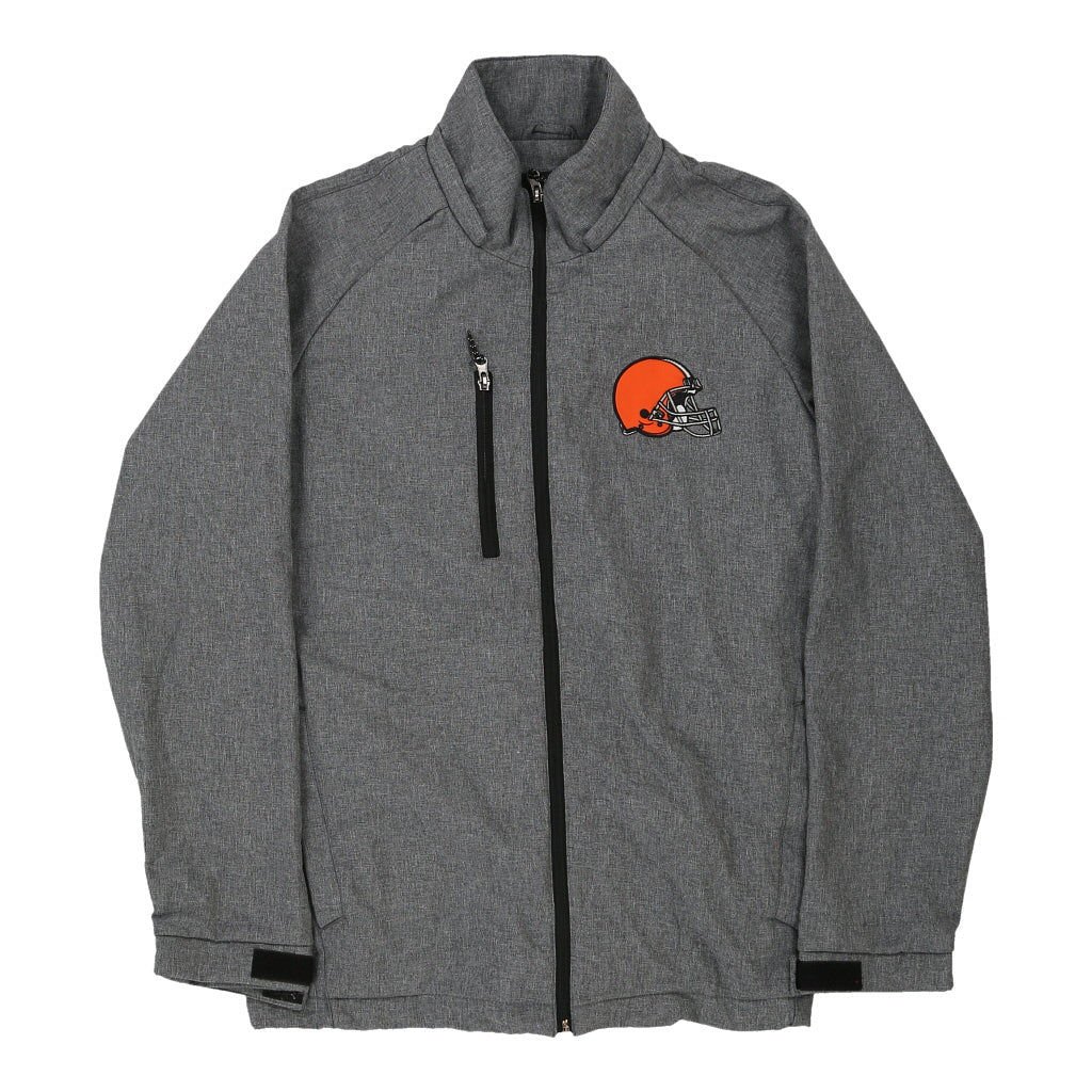 Buy Cleveland Browns Nfl Jacket - Medium Grey Polyester | Size: medium Refurbished - $22.10 Cleveland Browns Nfl Jacket - Medium Grey Polyester | Size: medium Refurbished - Thrifted (note: this is a term often used to describe second- refurbished available on Cerqular