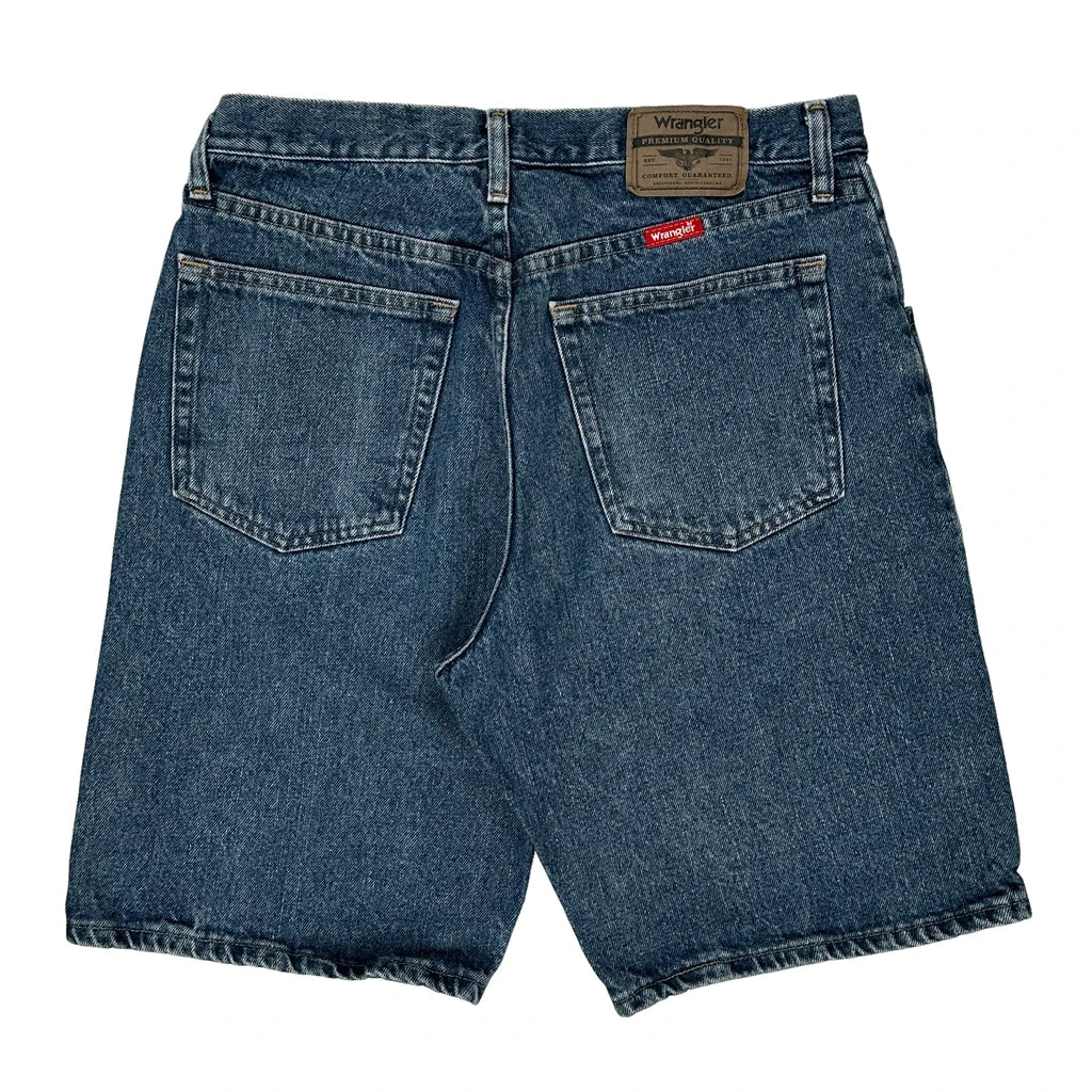Wrangler Denim Shorts - 32W 10L Blue Cotton Refurbished - Thrifted (note: this is a term often used to describe second- refurbished available on Cerqular