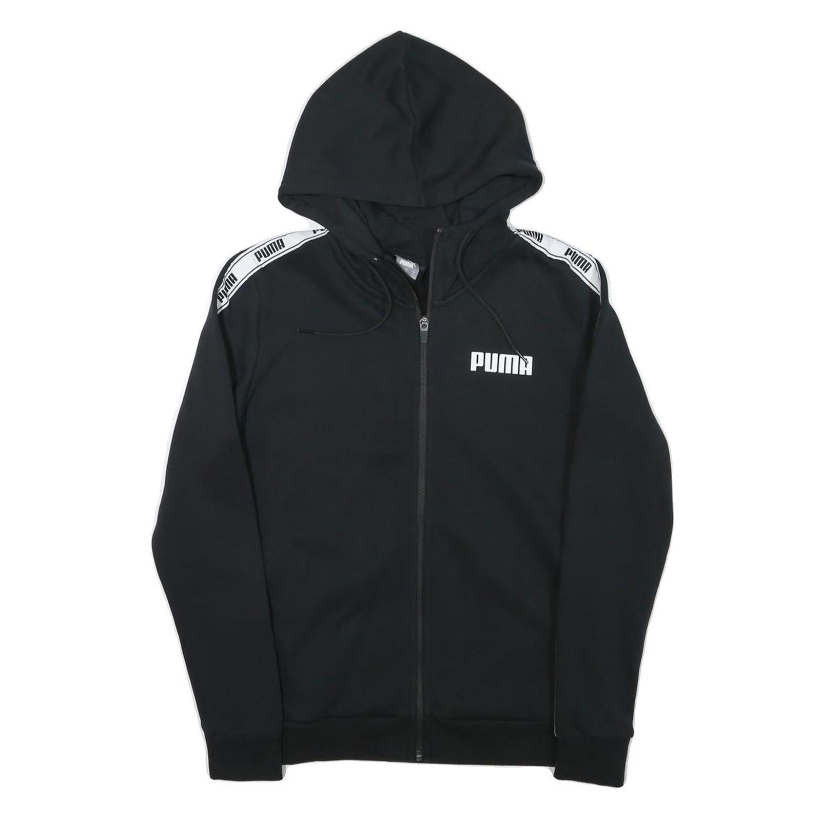 PUMA Womens Black Hoodie S Full Zip Zip Up Logo Tape Sleeve Refurbished - N/A refurbished available on Cerqular
