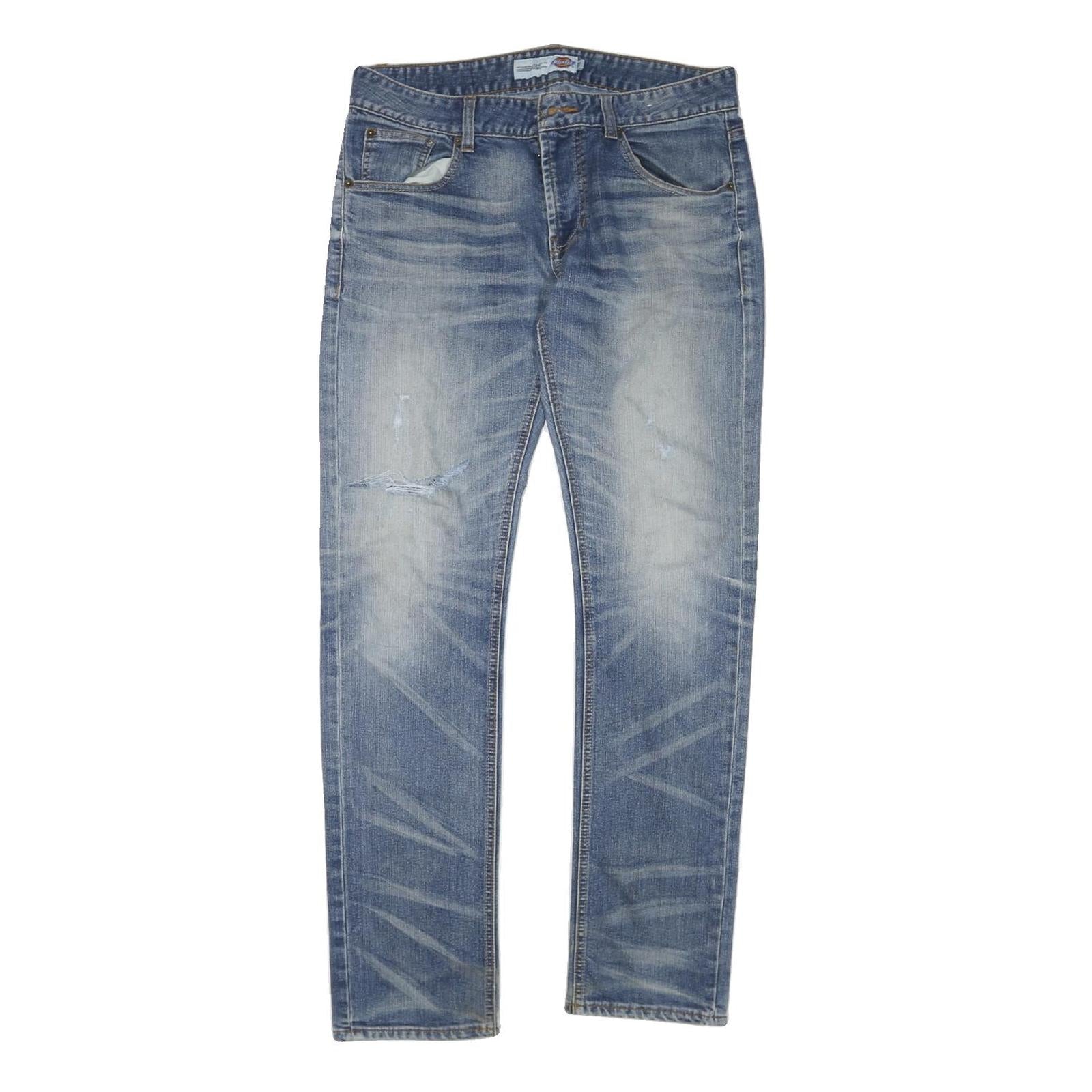 DICKIES Mens Regular Denim Blue Jeans W32 L32 Classic Zip Casual Wear Refurbished - N/A refurbished available on Cerqular