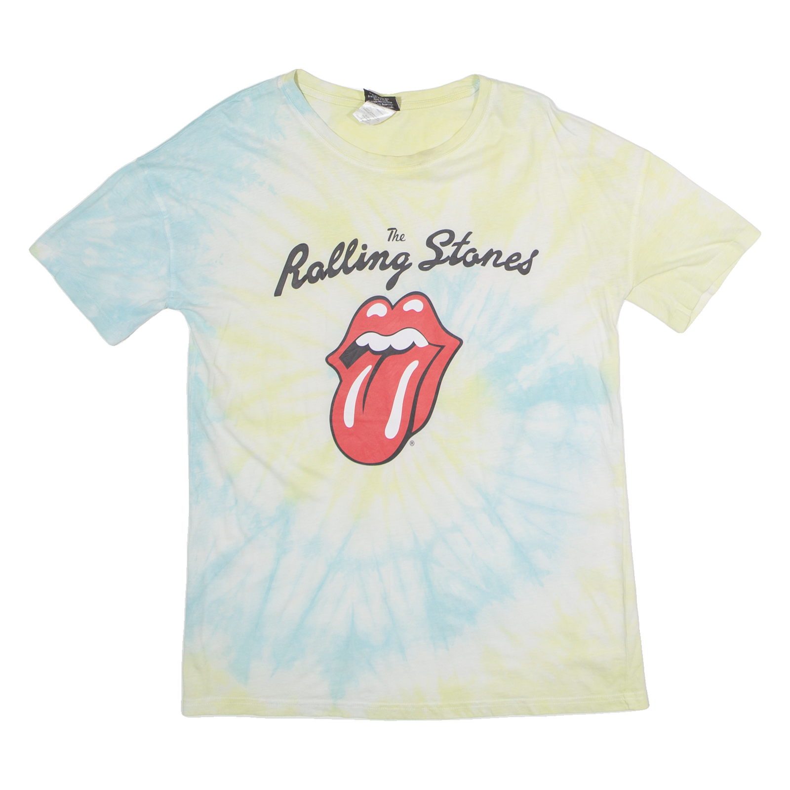 THE ROLLING STONES Tie Dye Mens Band T-Shirt Yellow Crew Neck S Refurbished - N/A refurbished available on Cerqular