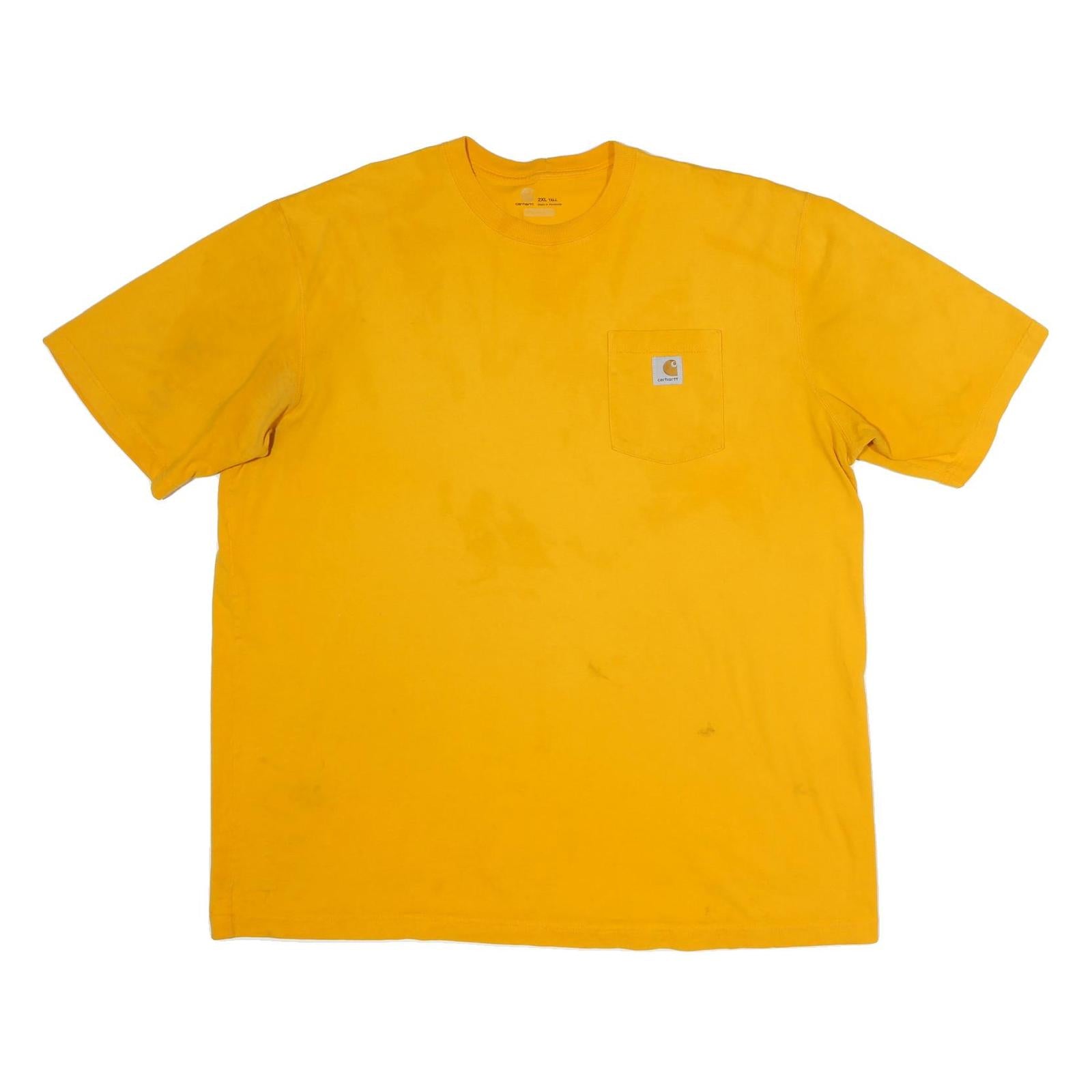 CARHARTT Mens Yellow & Beige Pocket T-Shirt 2XL Short Sleeve Crew Neck Casual Refurbished - N/A refurbished available on Cerqular