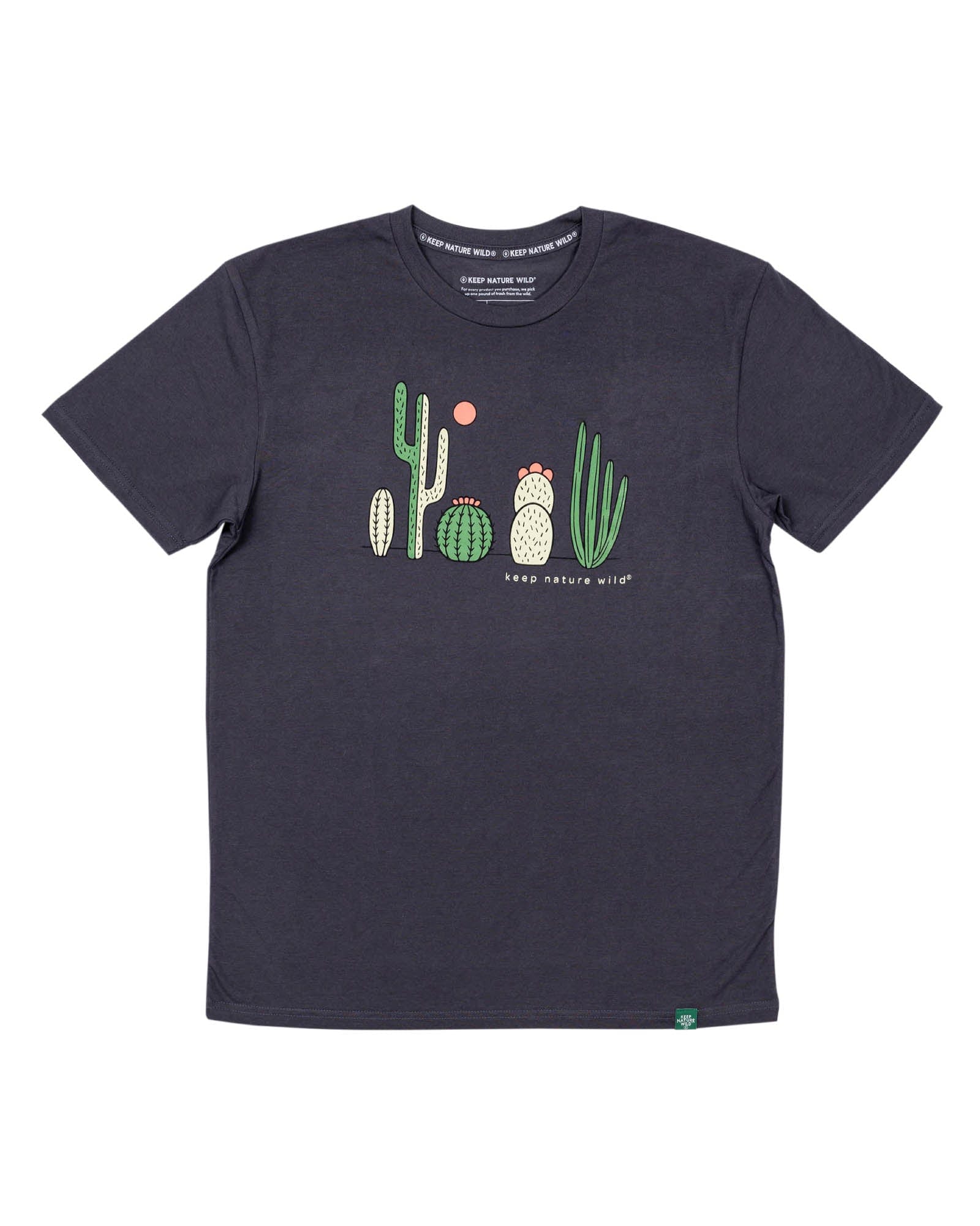 Cactus Friends Unisex Tee | Coal | Size: L Refurbished - Keep Nature Wild refurbished available on Cerqular