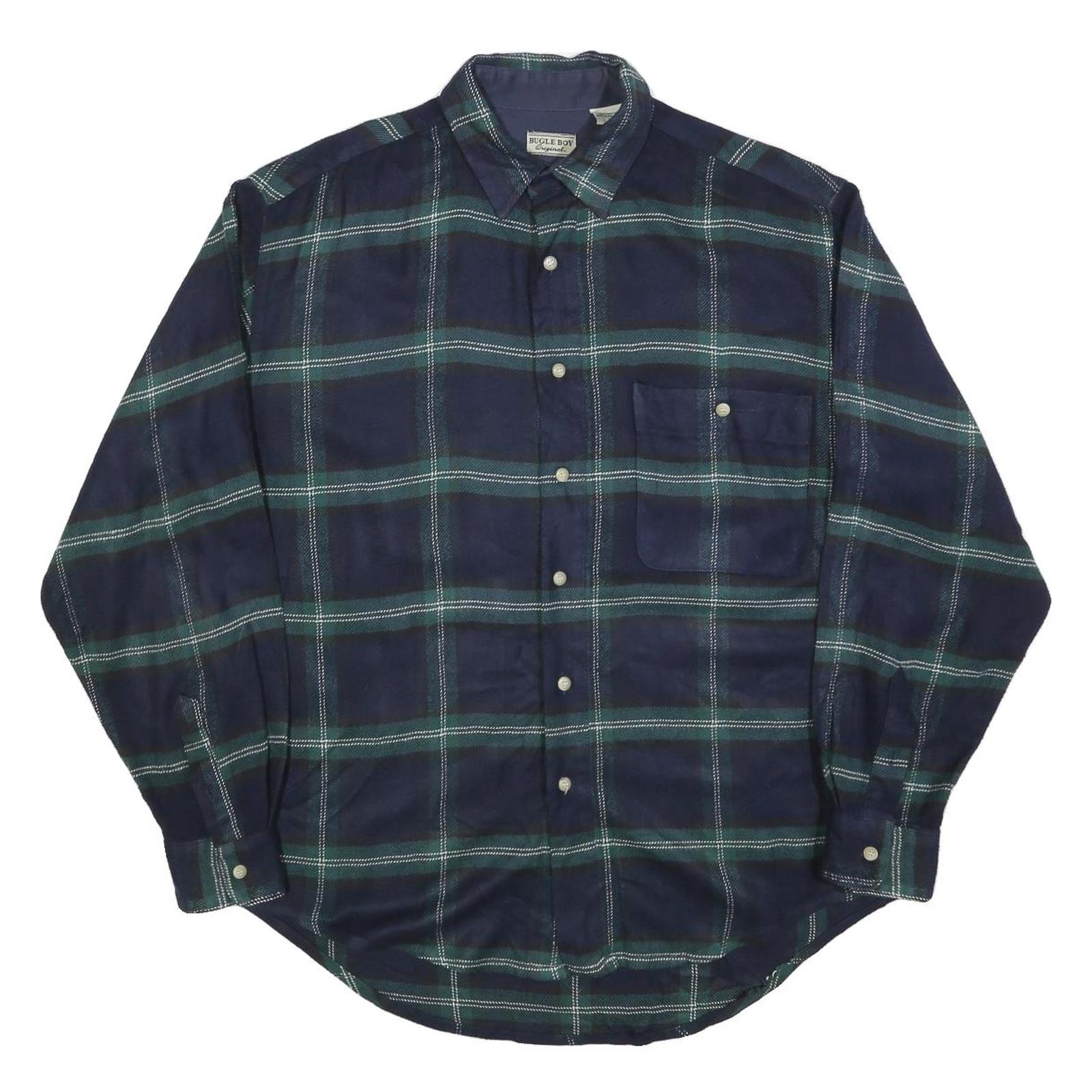 Buy BUGLE BOY Mens Navy Blue Green Check Shirt M Acrylic Long Sleeve Casual Refurbished - $49.39 BUGLE BOY Mens Navy Blue Green Check Shirt M Acrylic Long Sleeve Casual Refurbished - N/A refurbished available on Cerqular