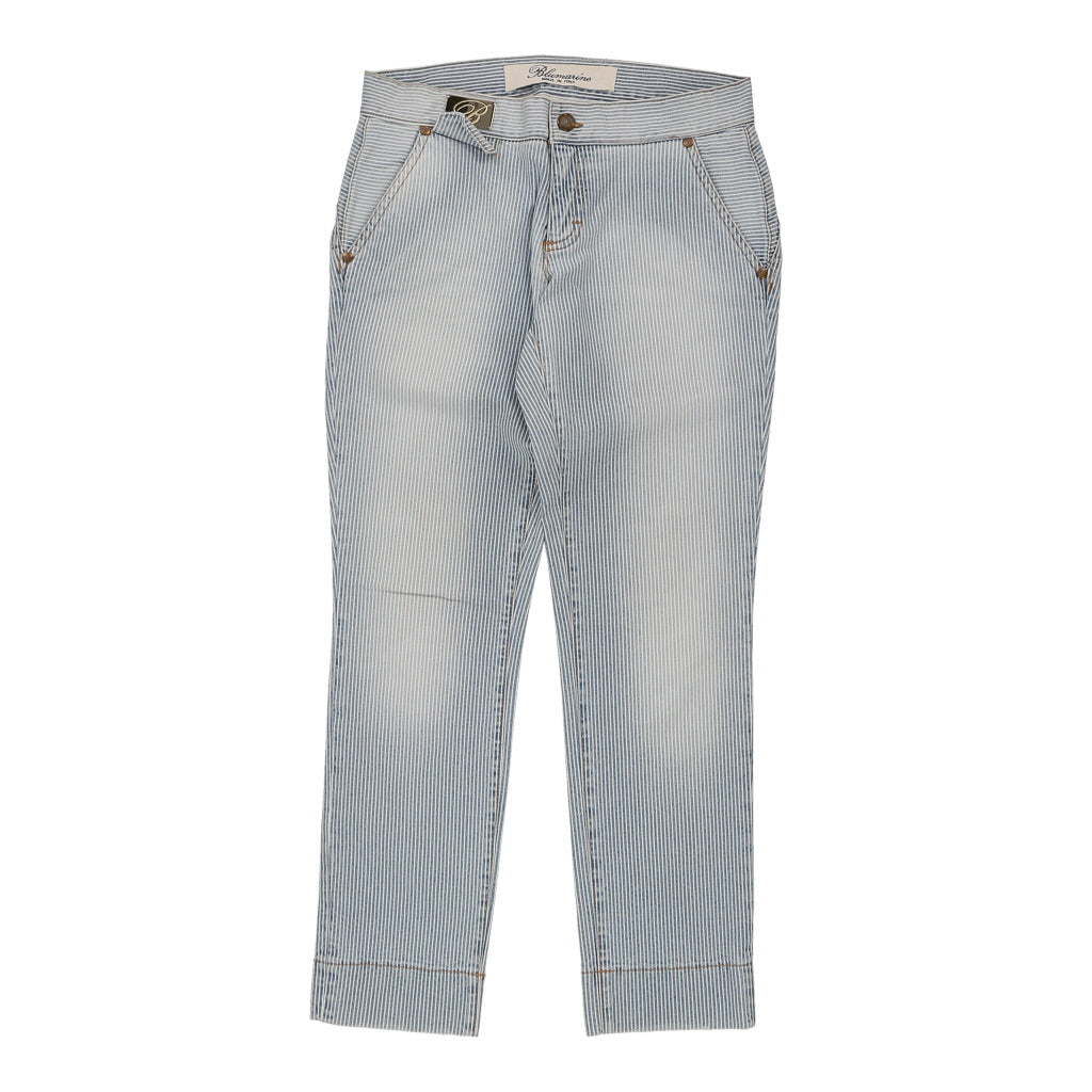 Blumarine Striped Jeans - 28W UK 8 Blue Cotton Refurbished - Thrifted (note: this is a term often used to describe second- refurbished available on Cerqular