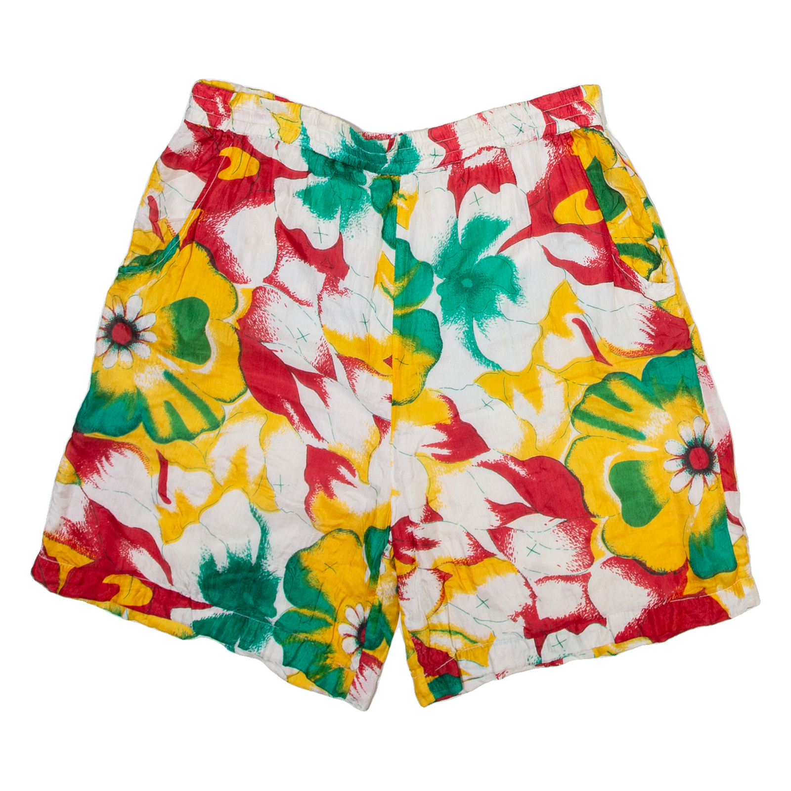 Womens Casual Shorts Red Relaxed Floral M W32 Refurbished - N/A refurbished available on Cerqular